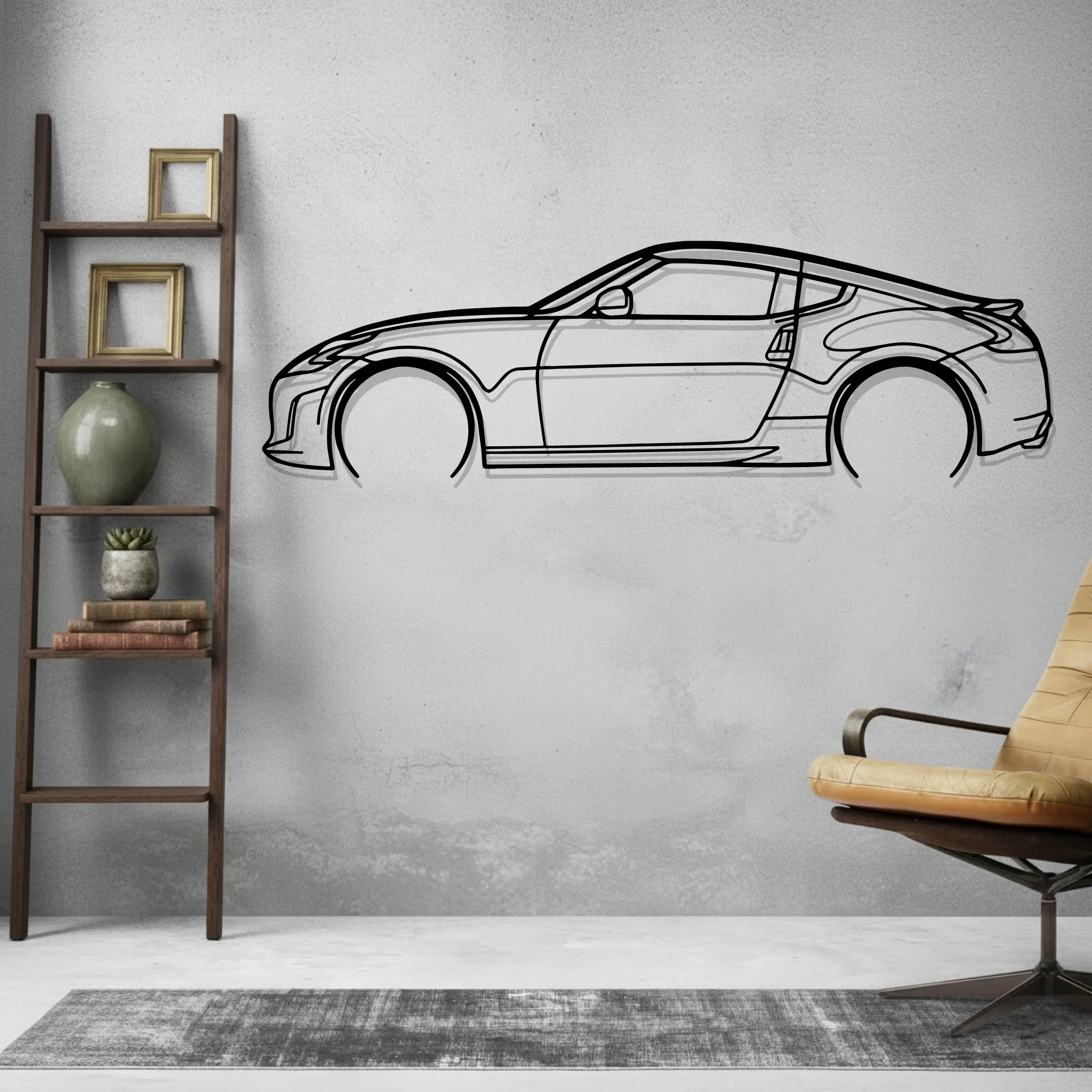 370Z Wall Art Modern Metal Silhouette - view 2