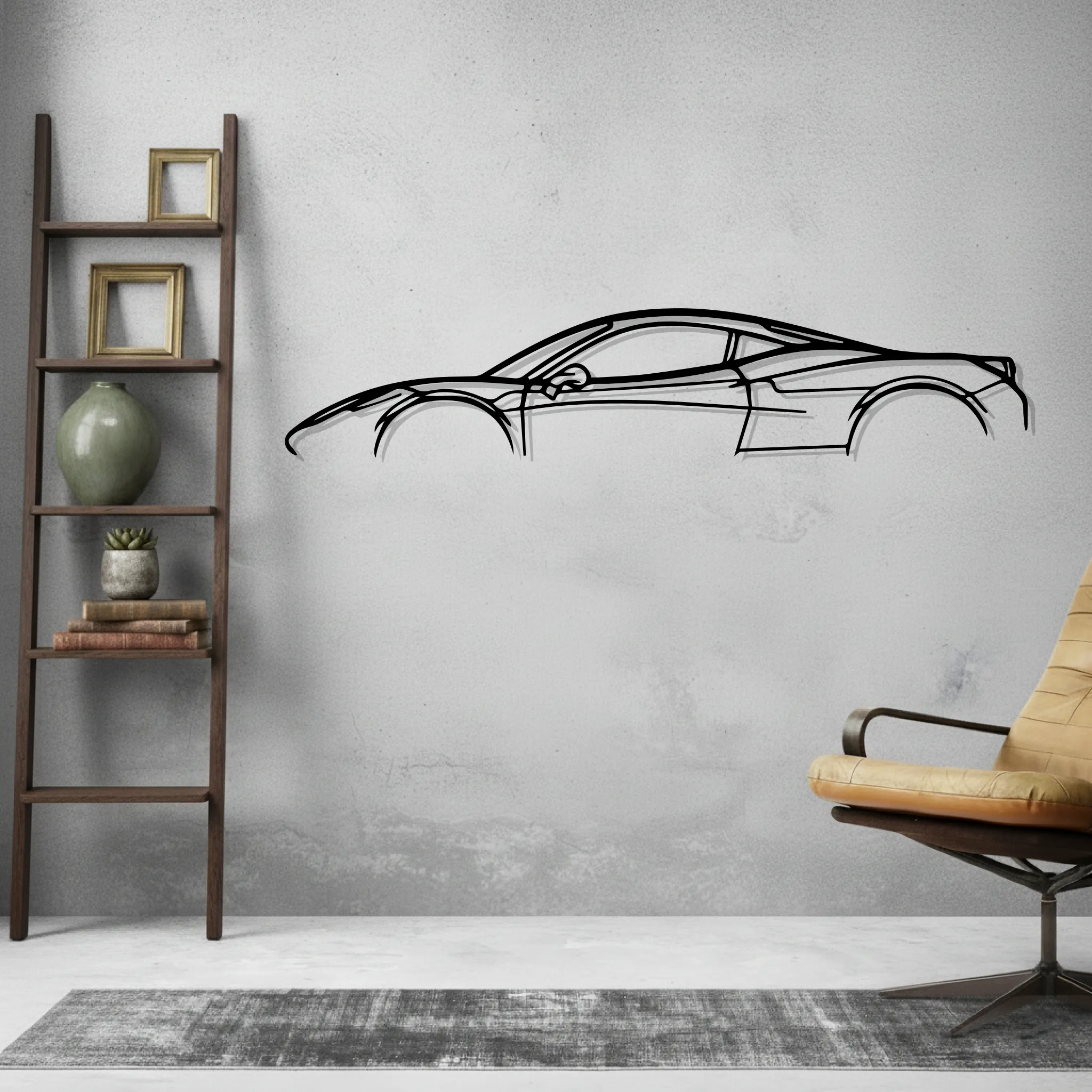 458 Italia Classic Wall Art Modern Metal Silhouette - view 2