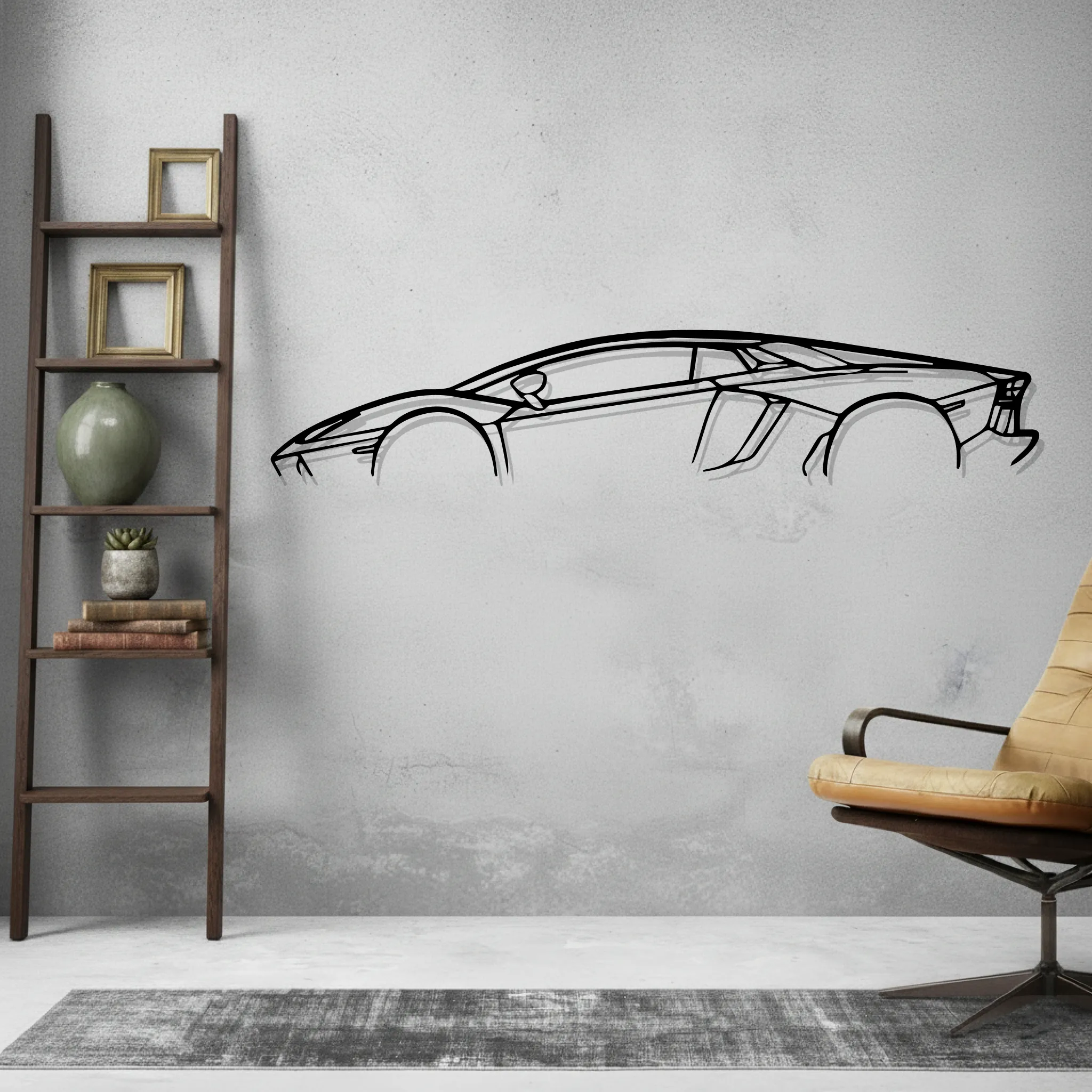 Aventador Classic Wall Art Modern Metal Silhouette - view 2