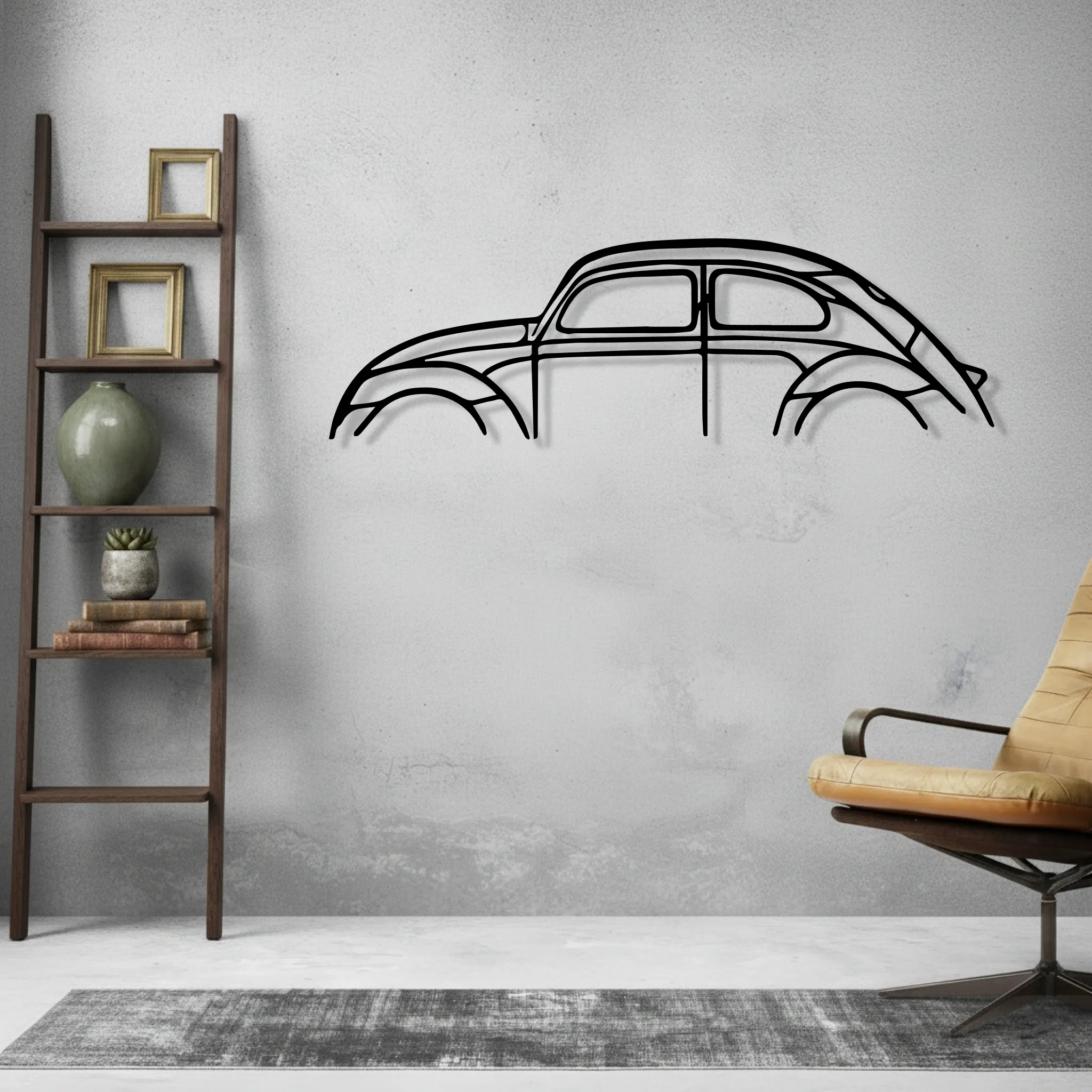 Beetle Classic Wall Art Modern Metal Silhouette - view 2
