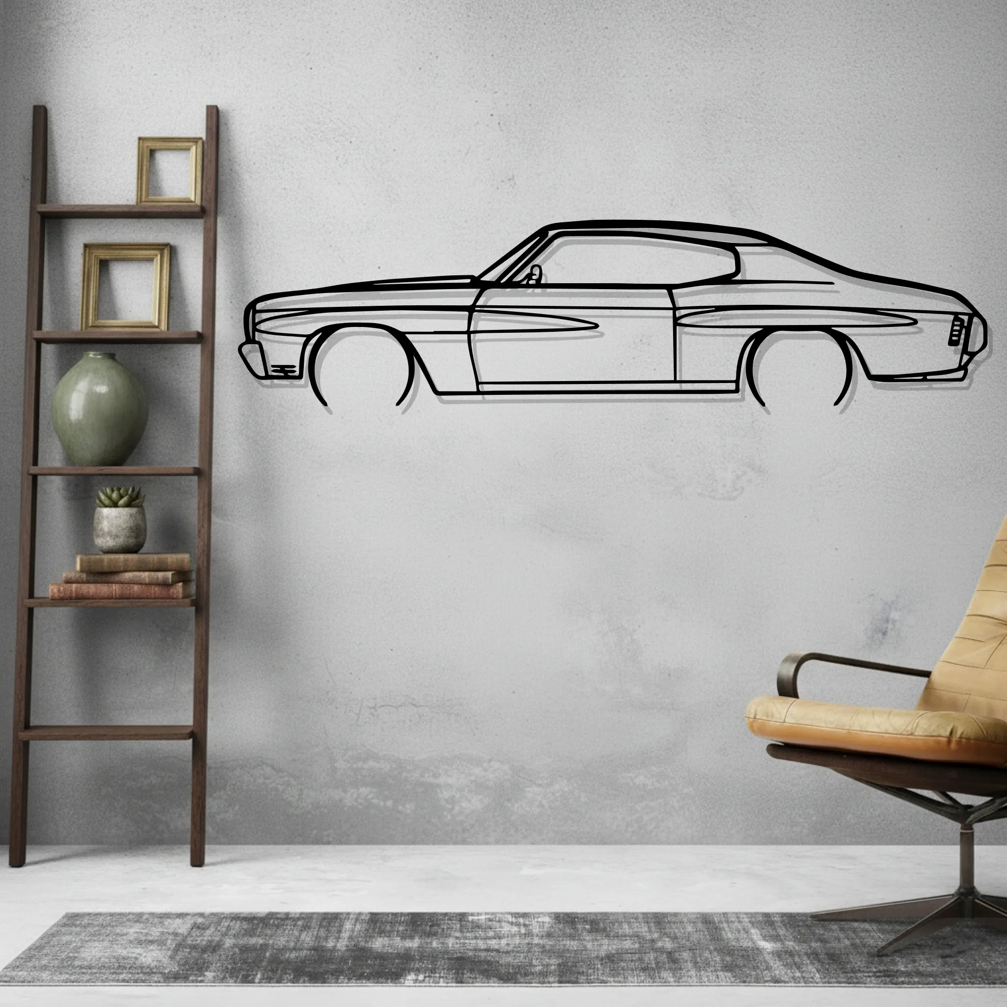 CHEVELLE 1970 Wall Art Modern Metal Silhouette - view 2