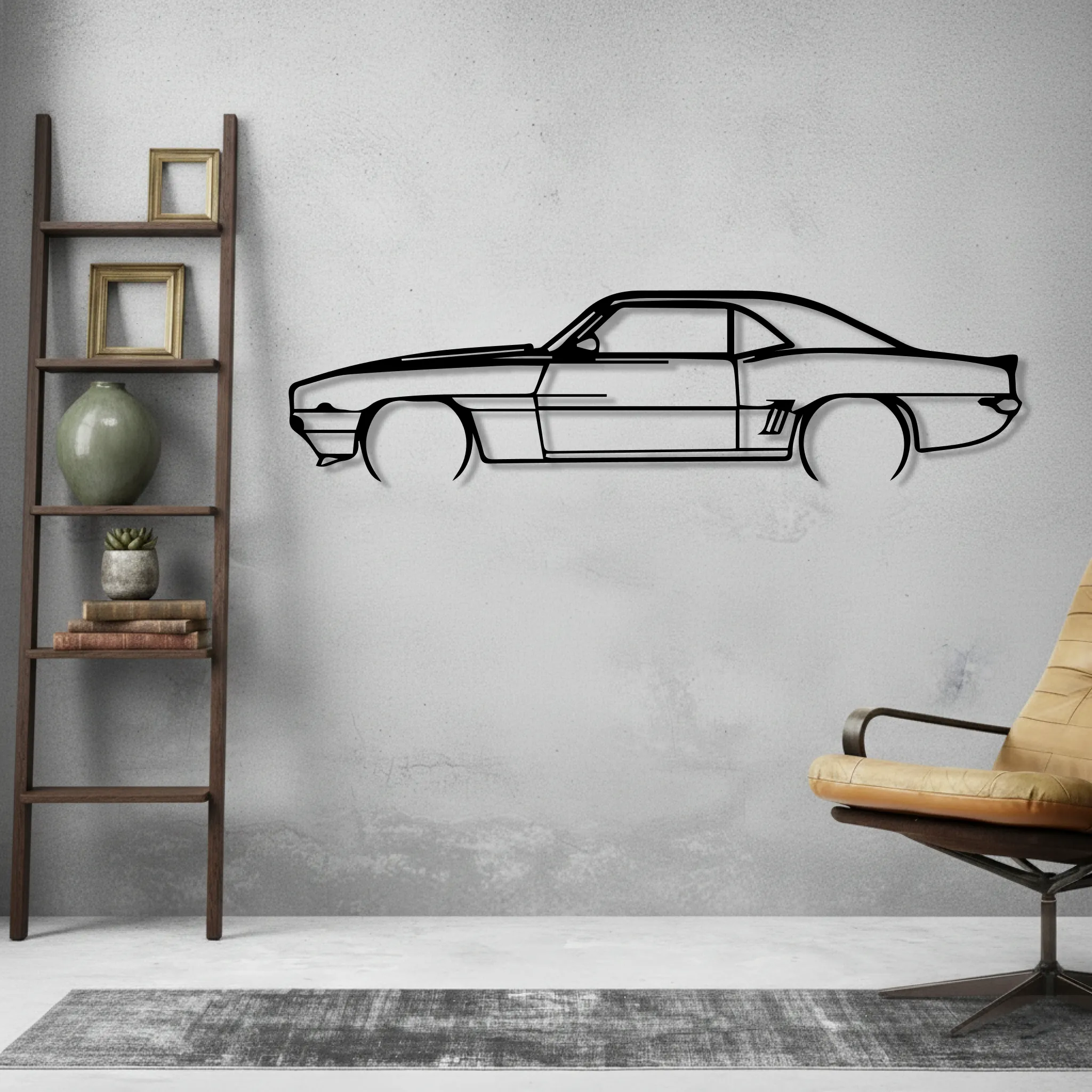 Camaro 1969 Wall Art Modern Metal Silhouette - view 2