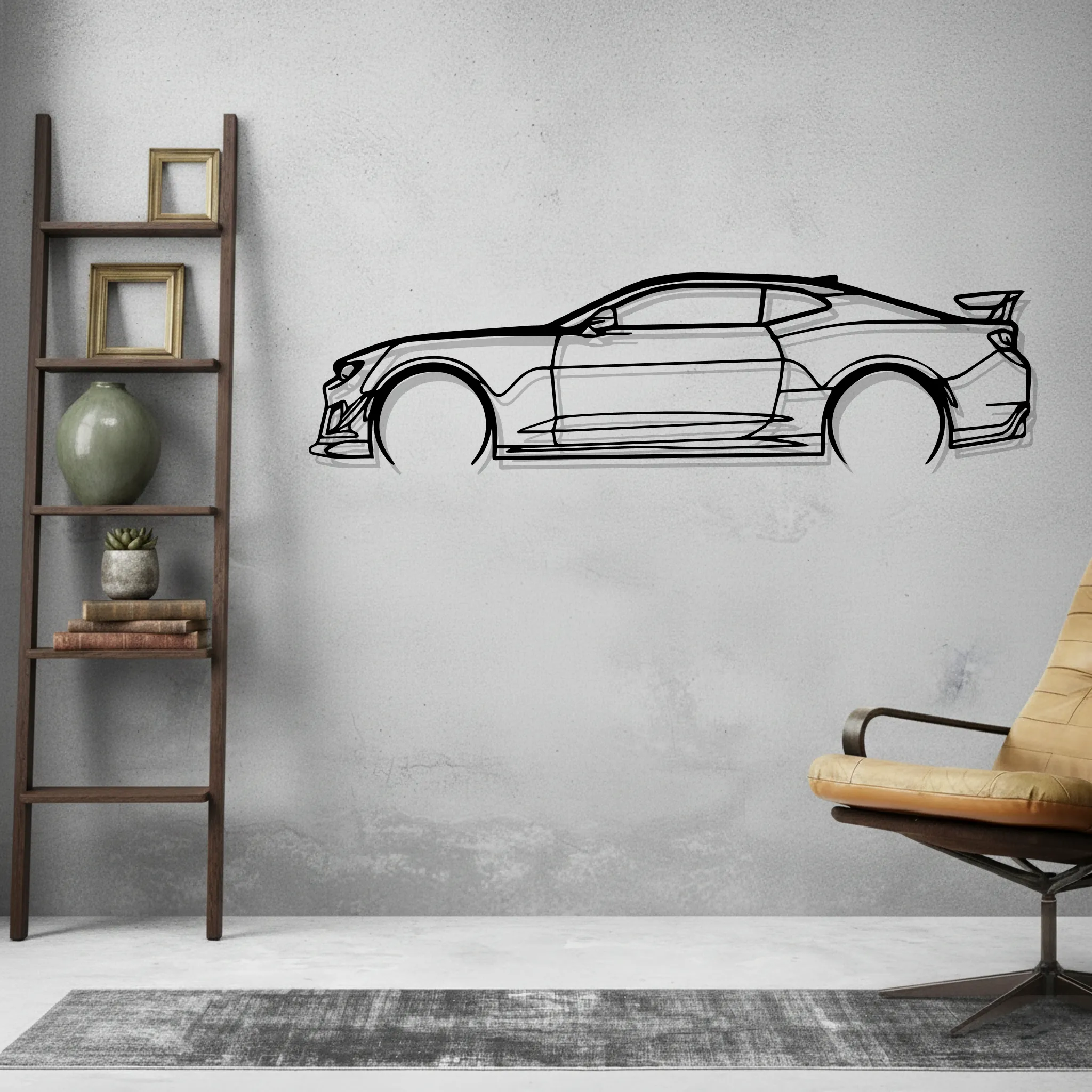 Camaro ZL1 Wall Art Modern Metal Silhouette - view 2