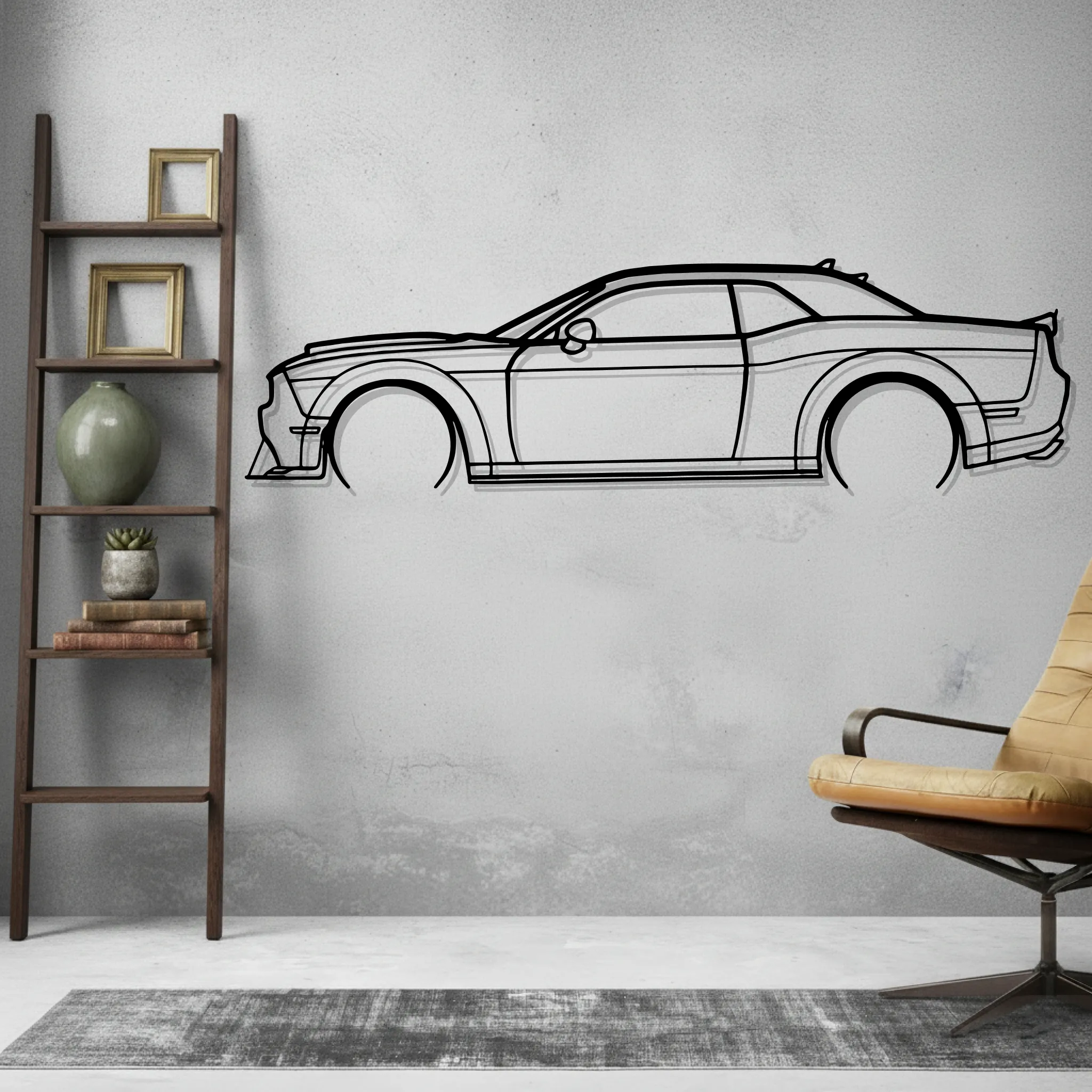 Challenger SRT Wall Art Modern Metal Silhouette - view 2