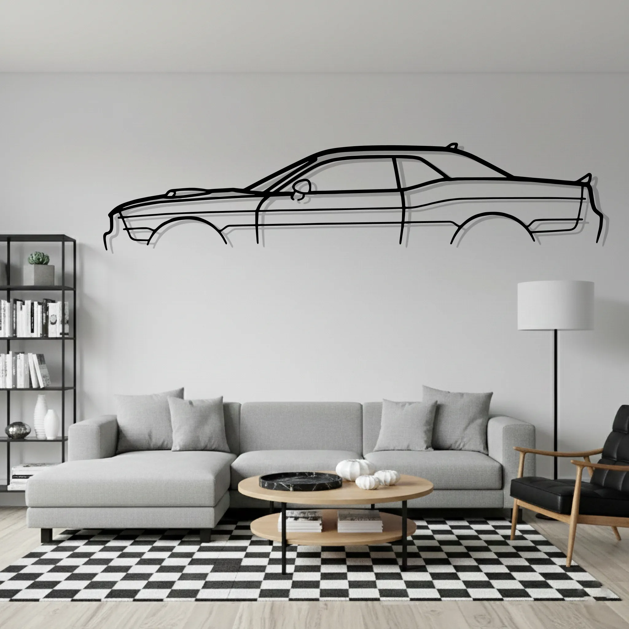 Challenger Scatpack Classic Wall Art Modern Metal Silhouette - view 1