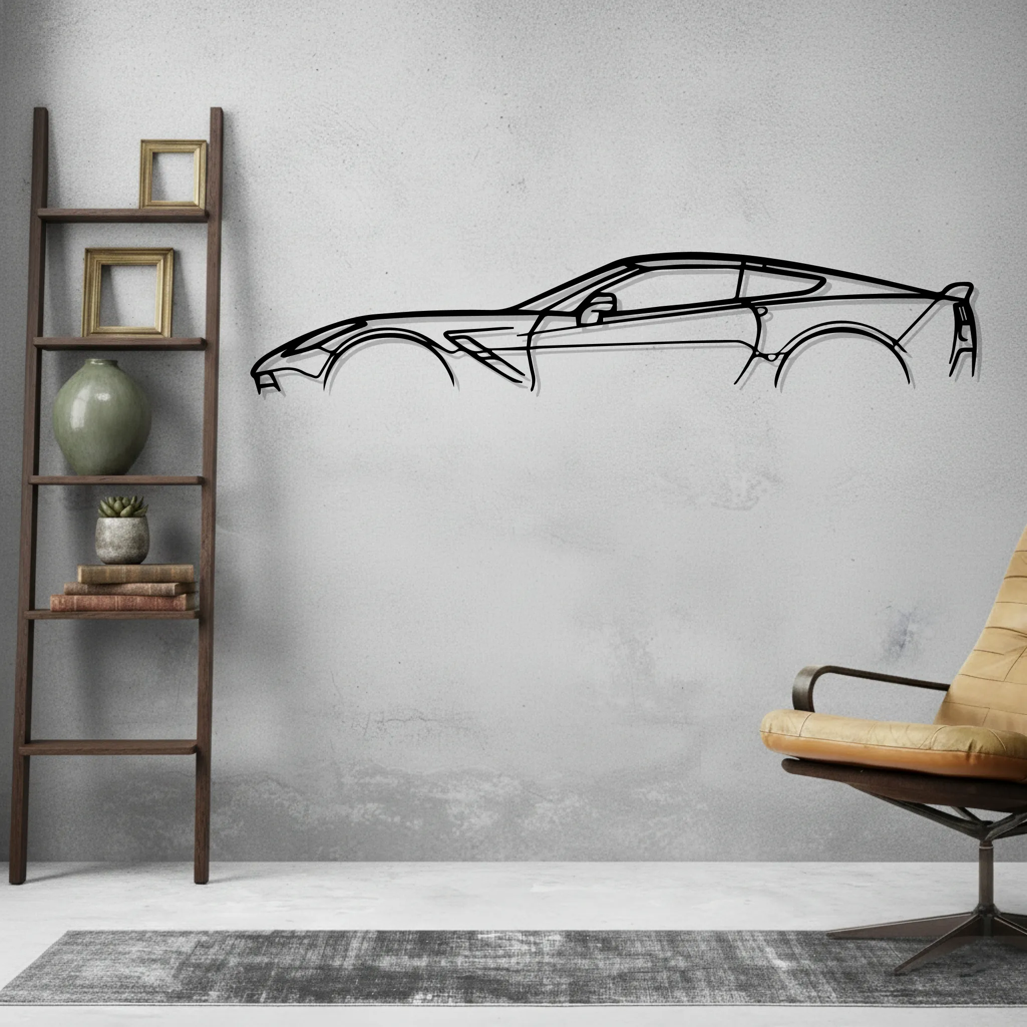 Corvette Grand Sport Wall Art Modern Metal Silhouette - view 2