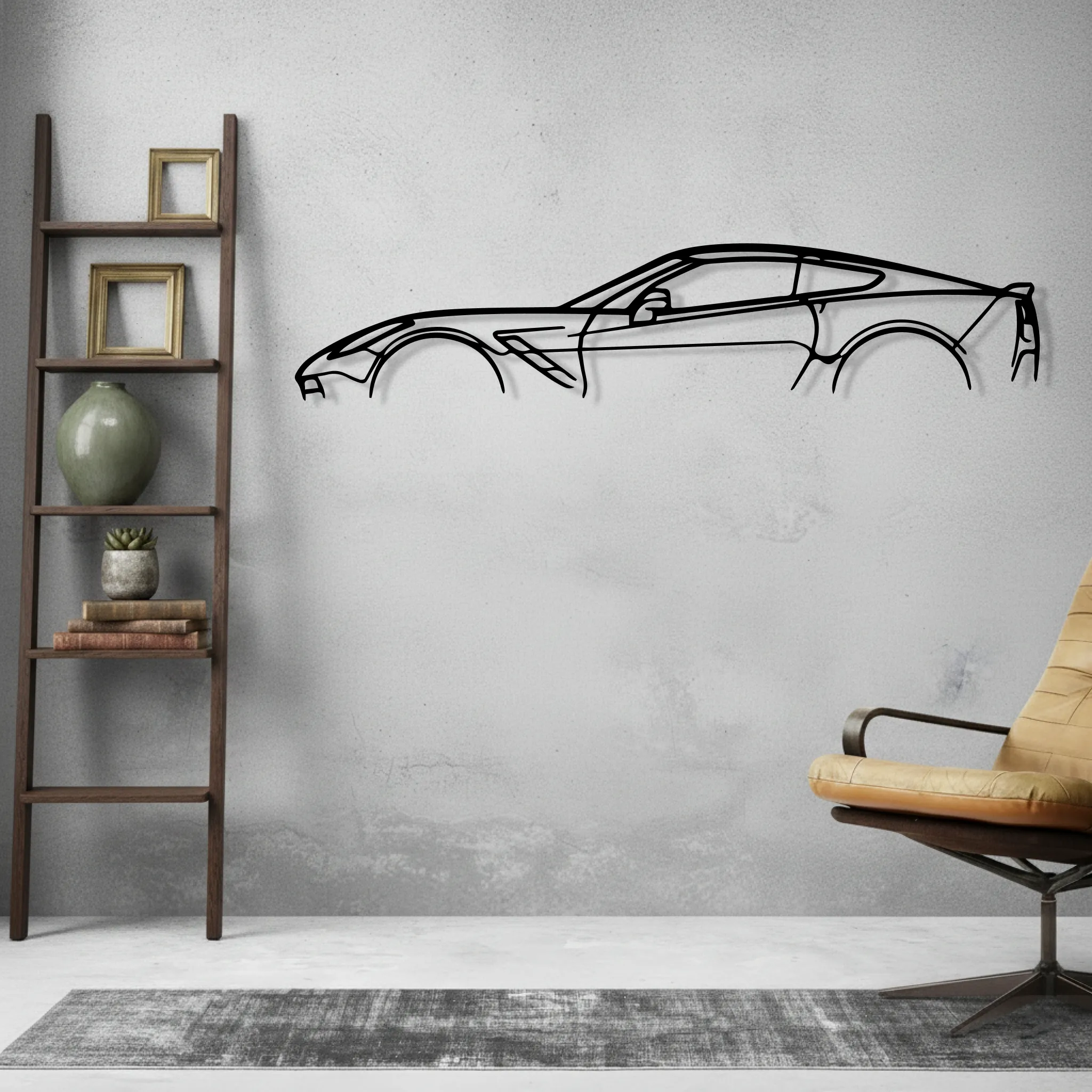 Corvette c7 Wall Art Modern Metal Silhouette - view 2
