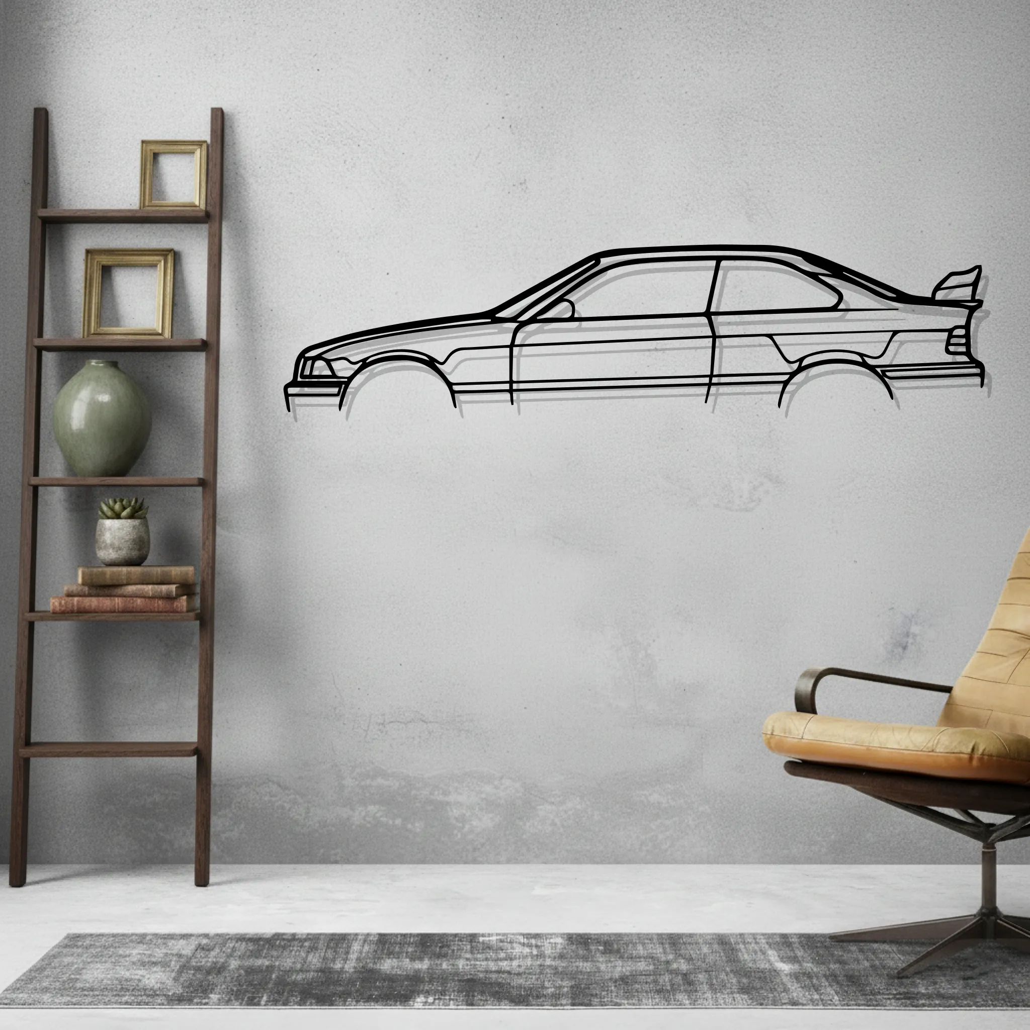 E36 M3 CS Classic Wall Art Modern Metal Silhouette - view 2