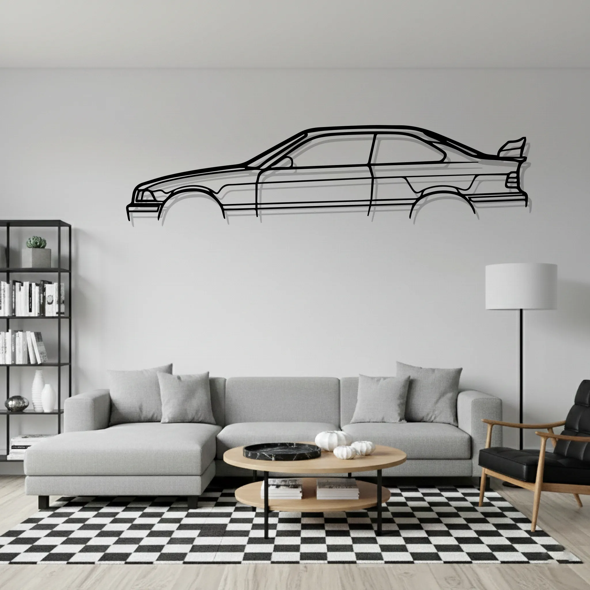 E36 M3 CS Classic Wall Art Modern Metal Silhouette - view 1