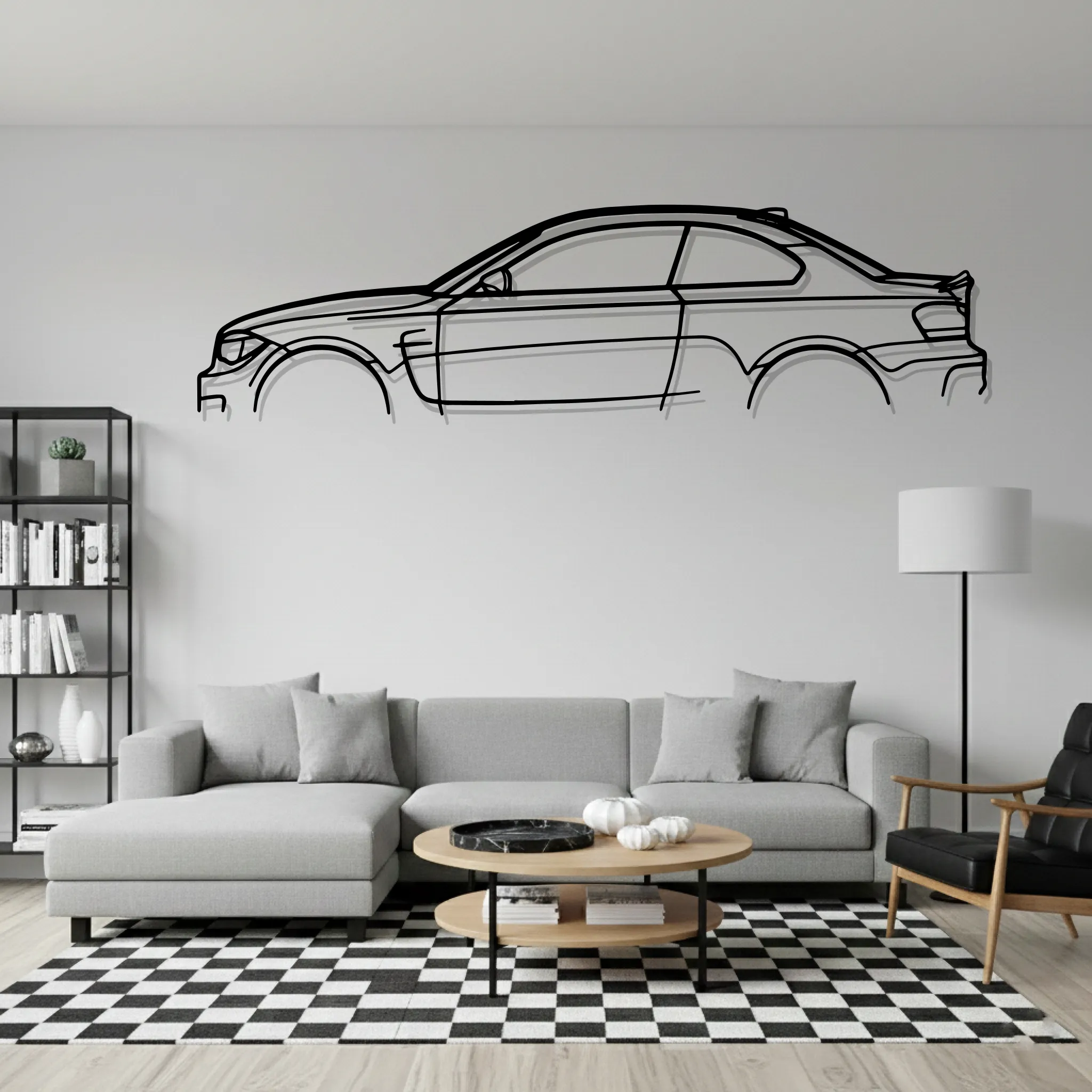 E82 1M Classic Wall Art Modern Metal Silhouette - view 1