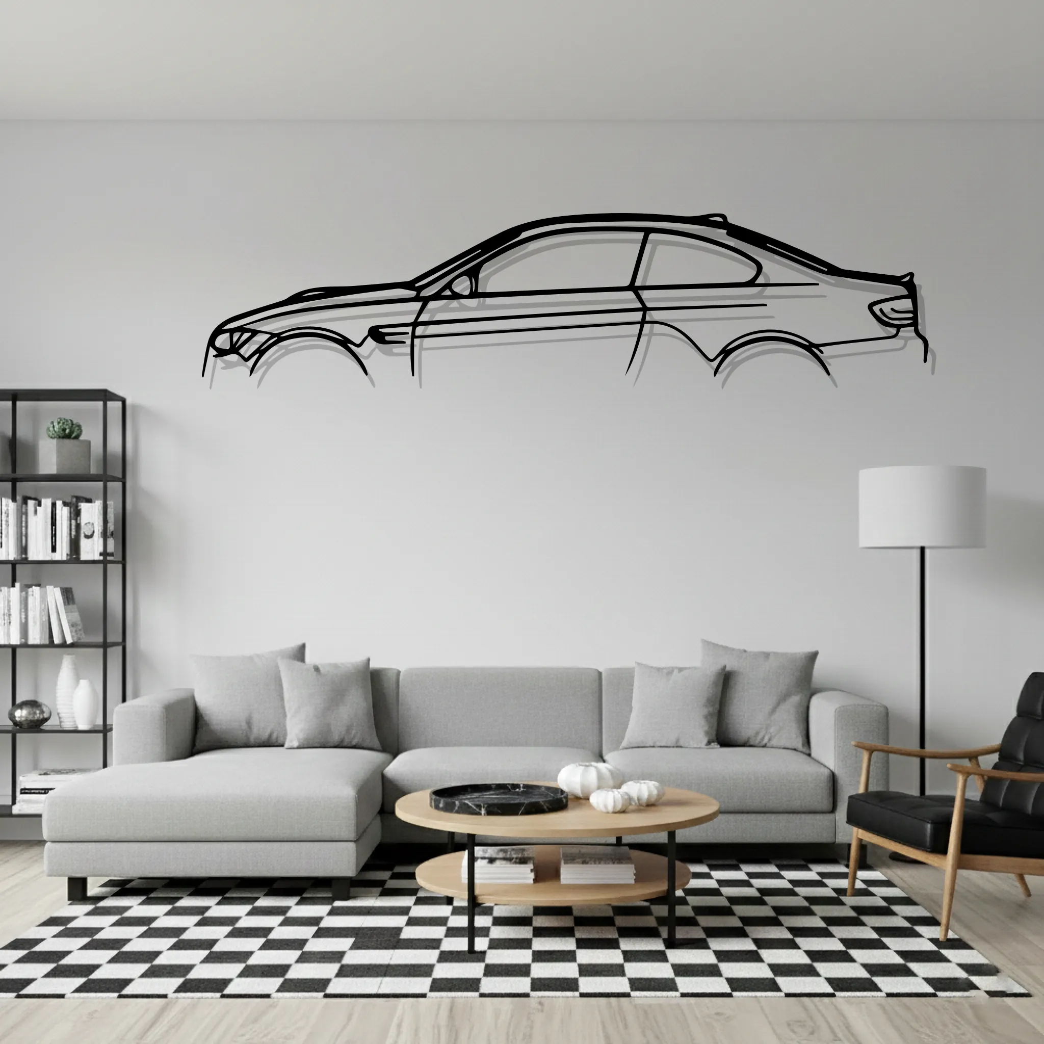 E92 M3 Classic Wall Art Modern Metal Silhouette - view 1