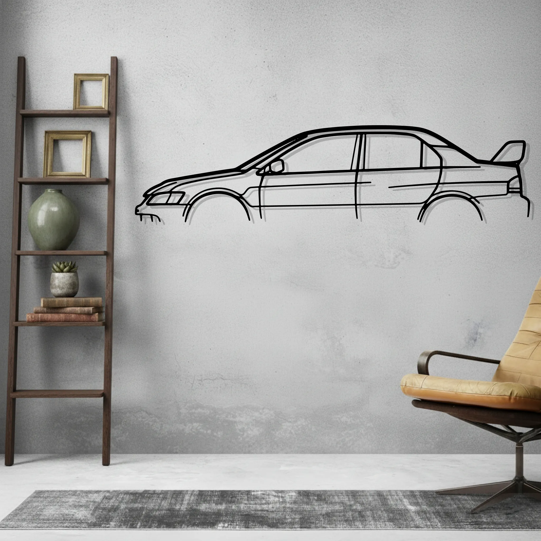 EVO IX Classic Wall Art Modern Metal Silhouette - view 2