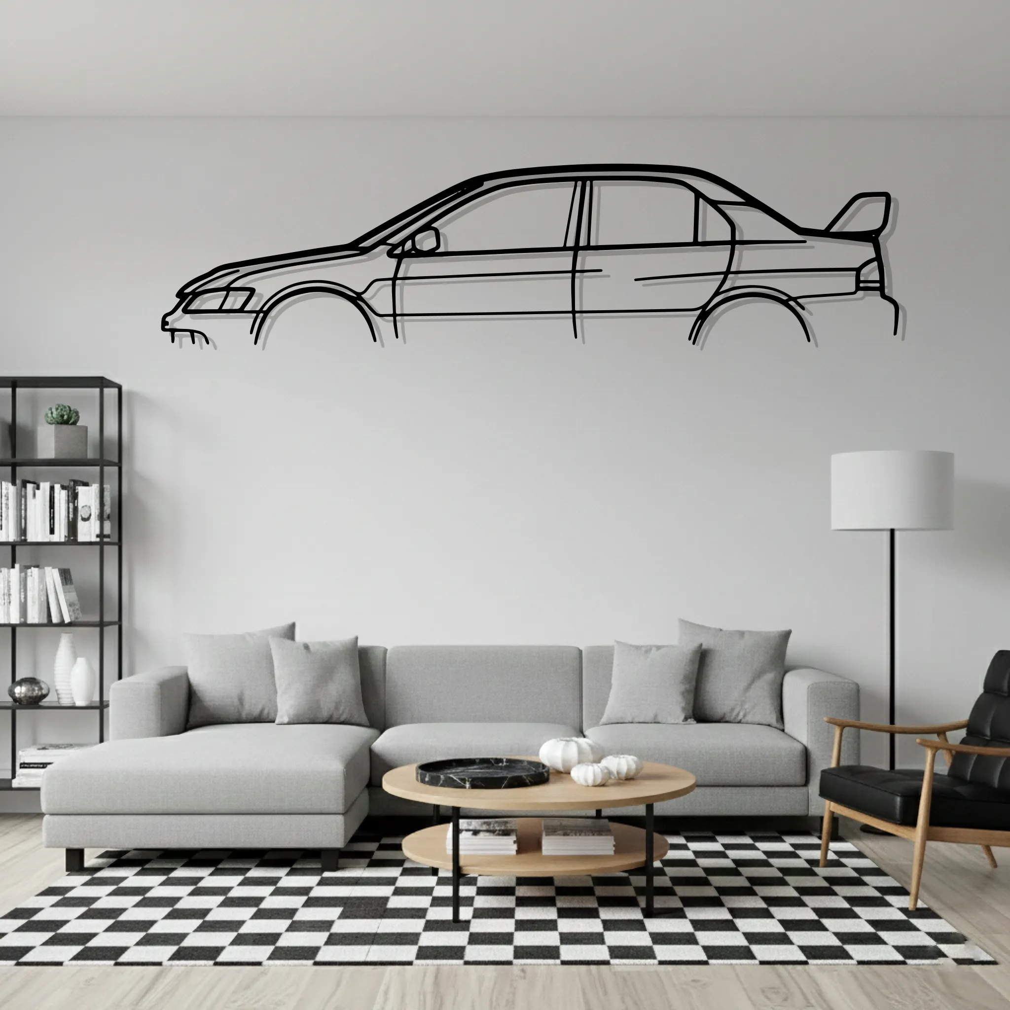 EVO IX Classic Wall Art Modern Metal Silhouette - view 1