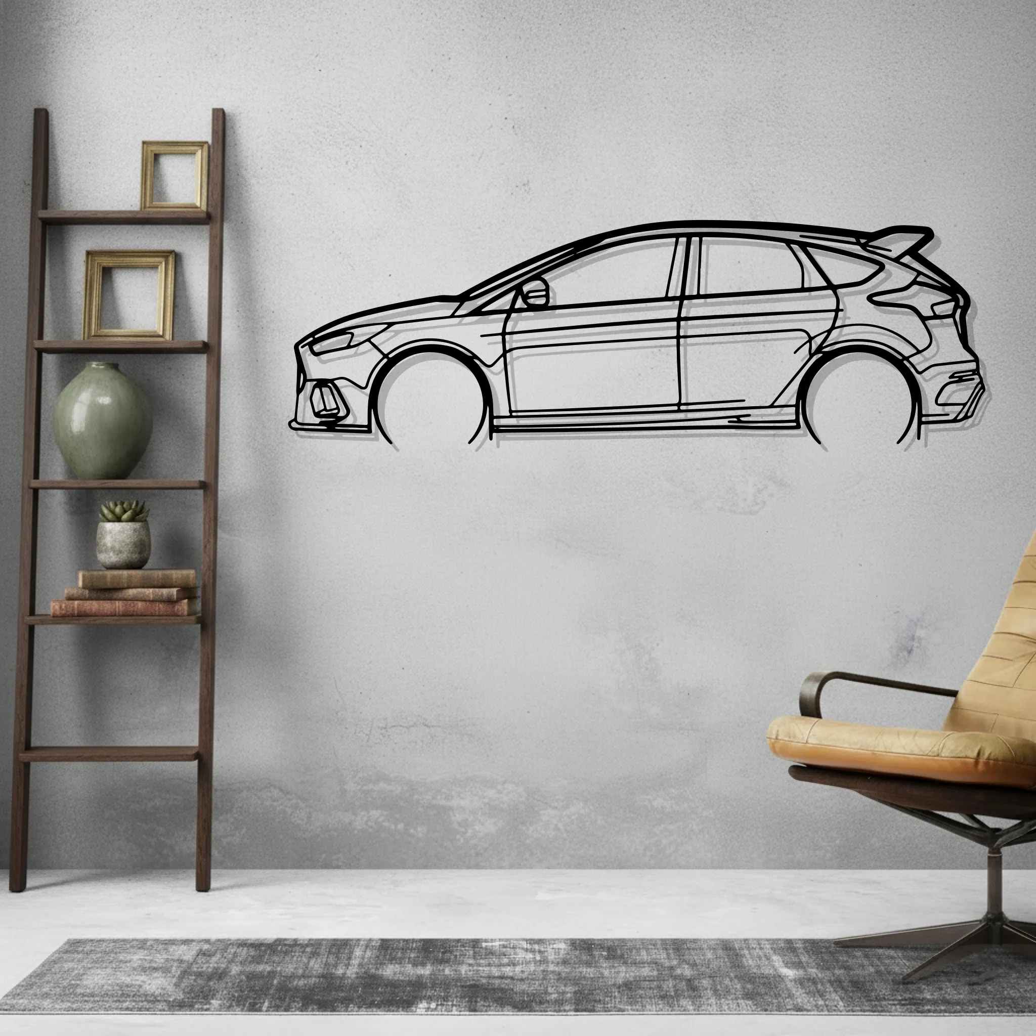 Focus RS Wall Art Modern Metal Silhouette - view 2