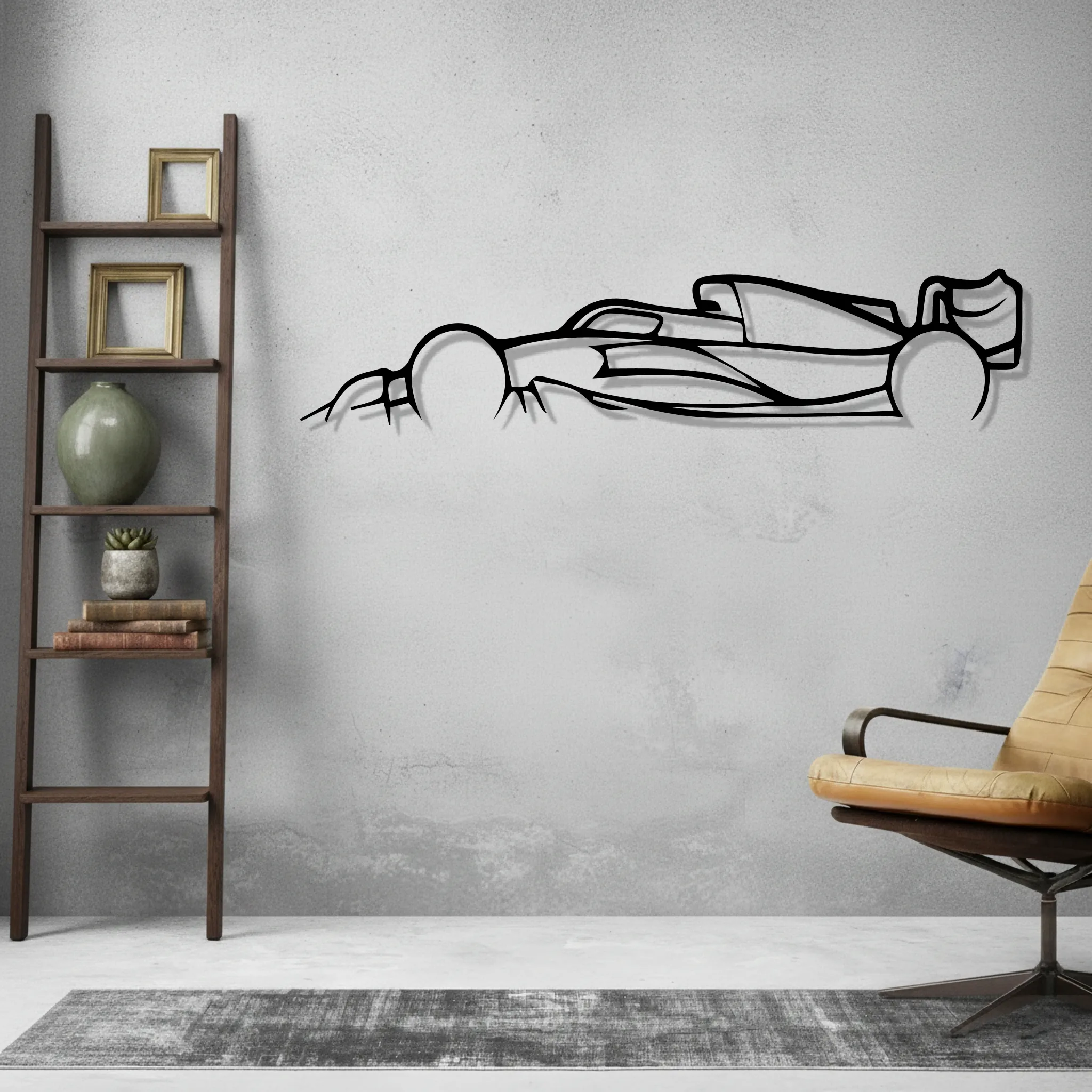 Formula One Wall Art Modern Metal Silhouette - view 2