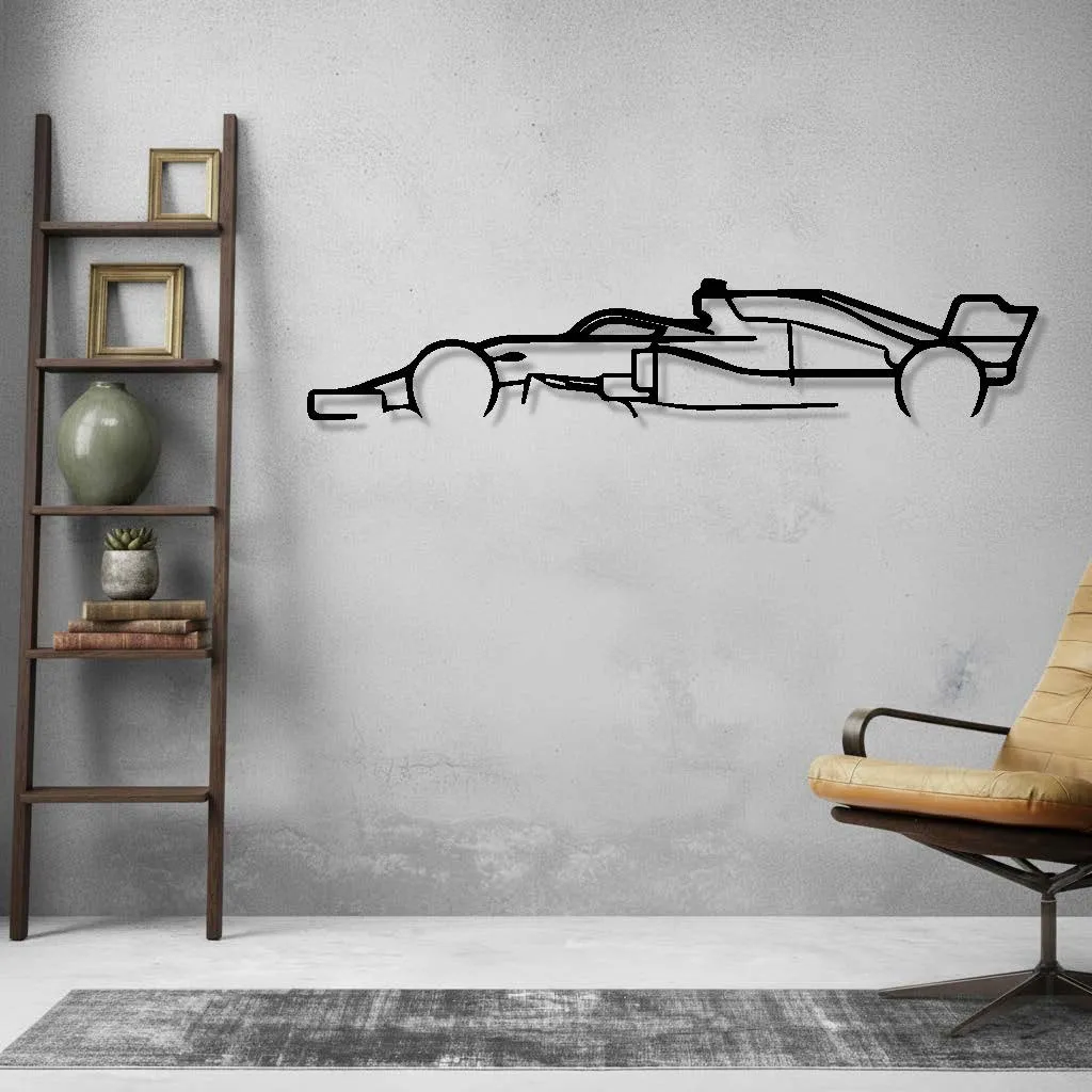 Formula One Car Wall Art – Modern Metal Silhouette - view 2