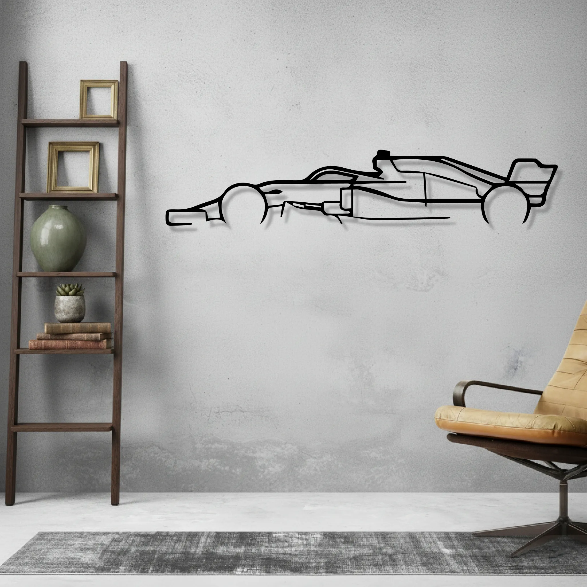 Formula One F1 Wall Art Modern Metal Silhouette - view 2