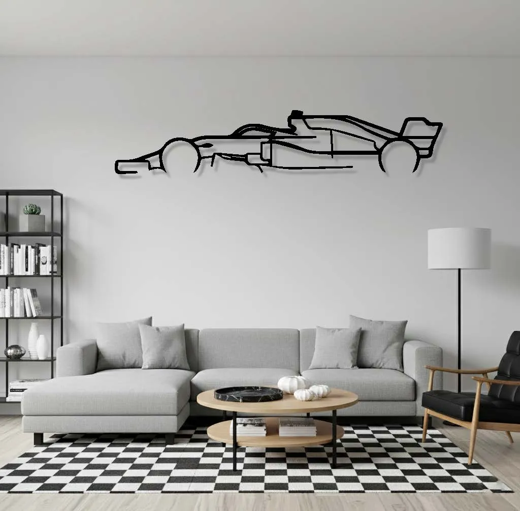 Formula One Car Wall Art – Modern Metal Silhouette - view 1