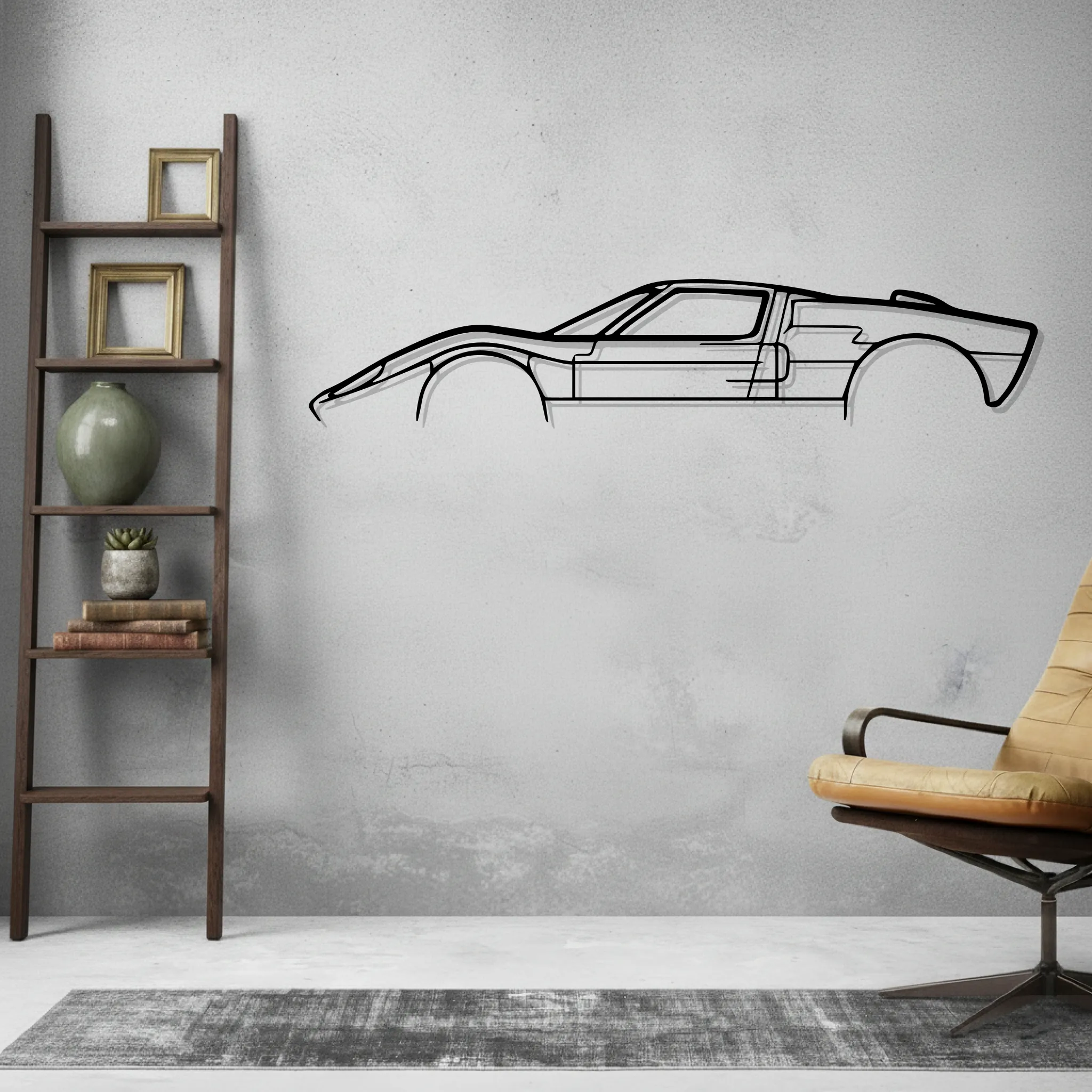 GT-40 Classic Wall Art Modern Metal Silhouette - view 2