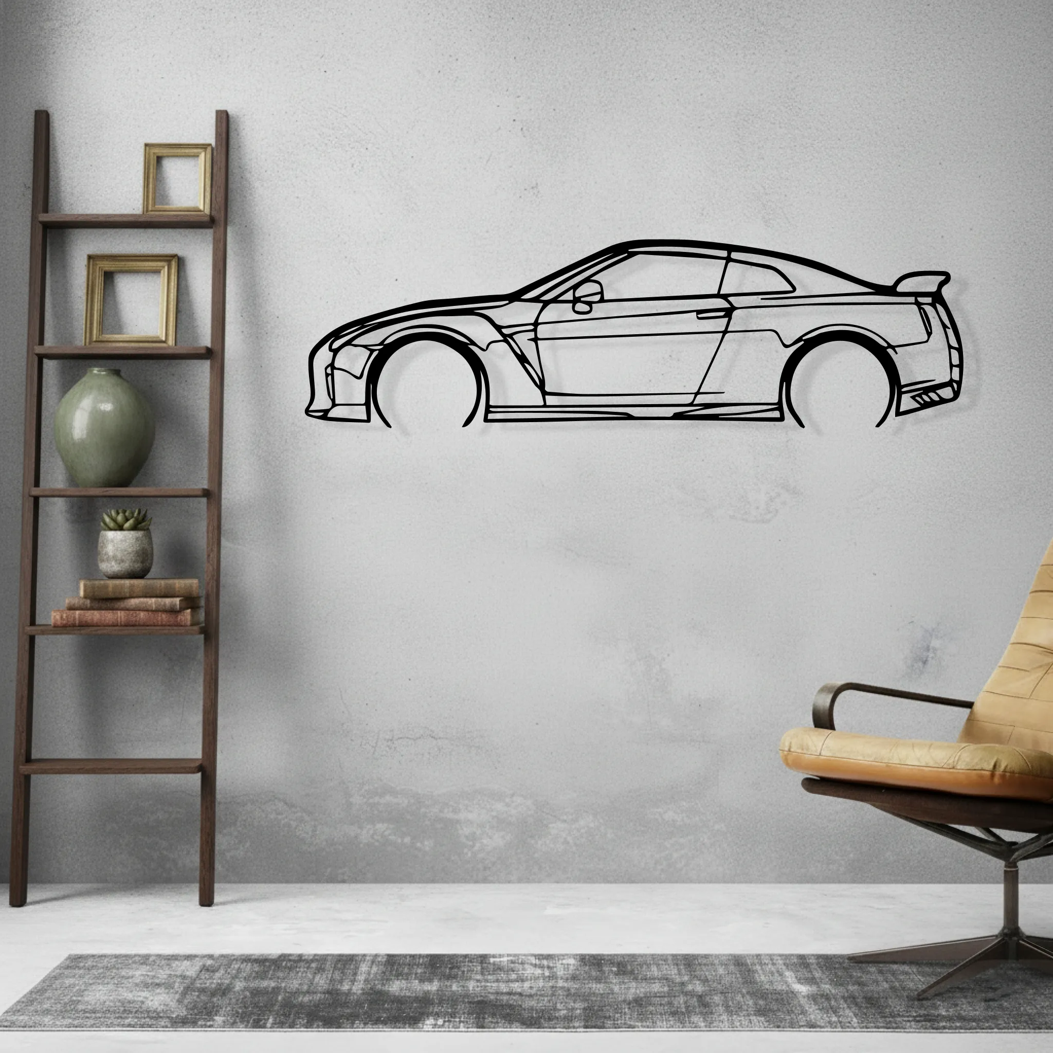 GTR R35 Wall Art Modern Metal Silhouette - view 2