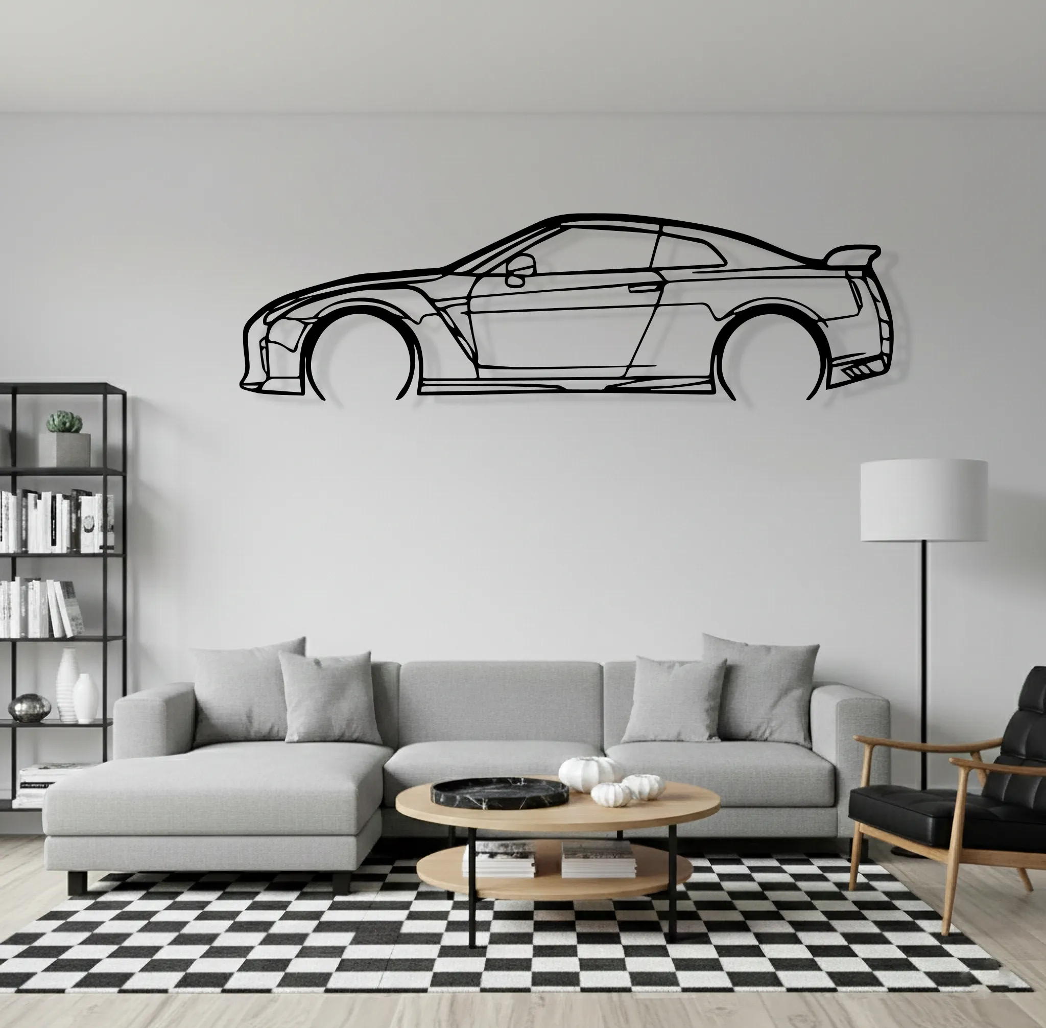 GTR R35 Wall Art Modern Metal Silhouette - view 1