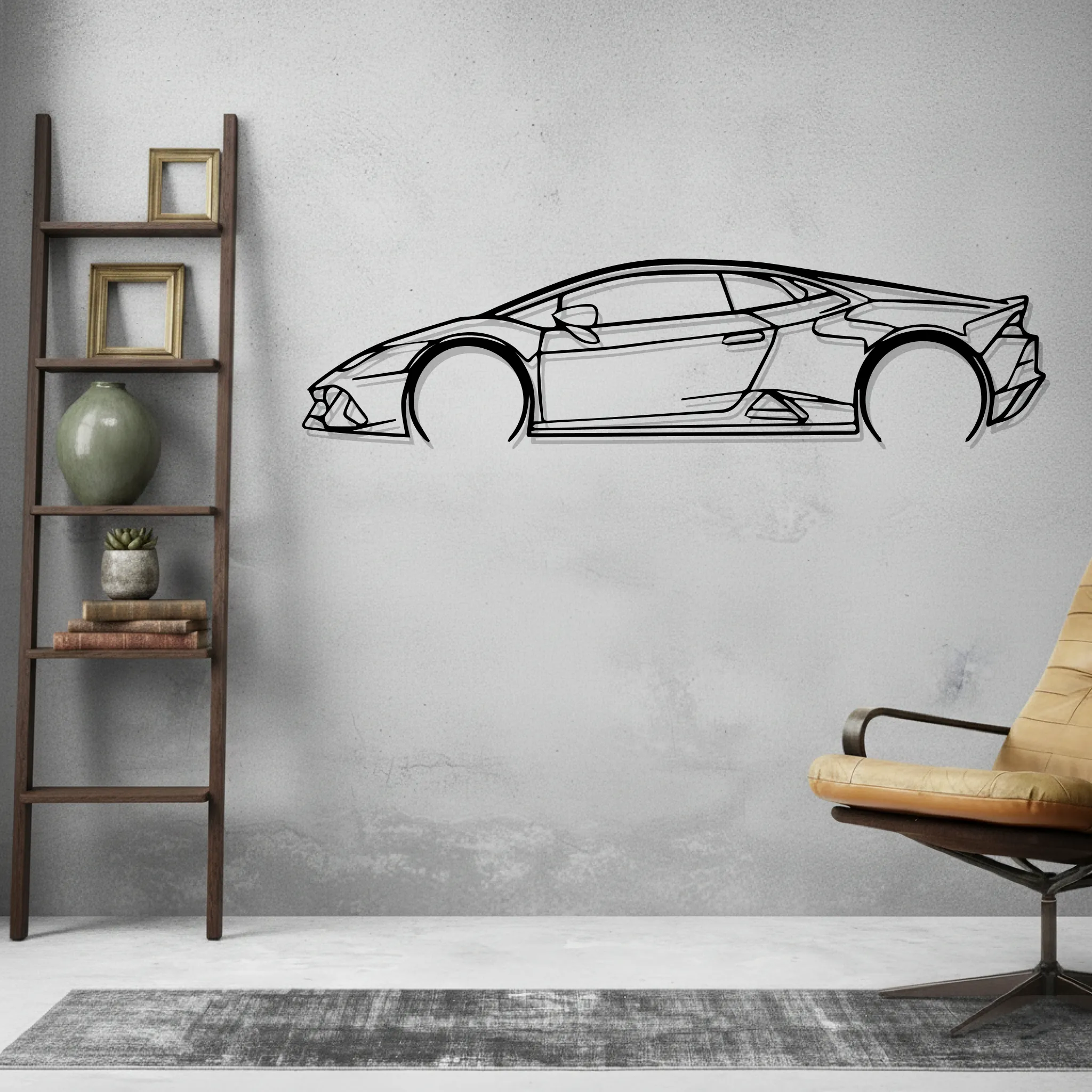 Huracan Wall Art Modern Metal Silhouette - view 2