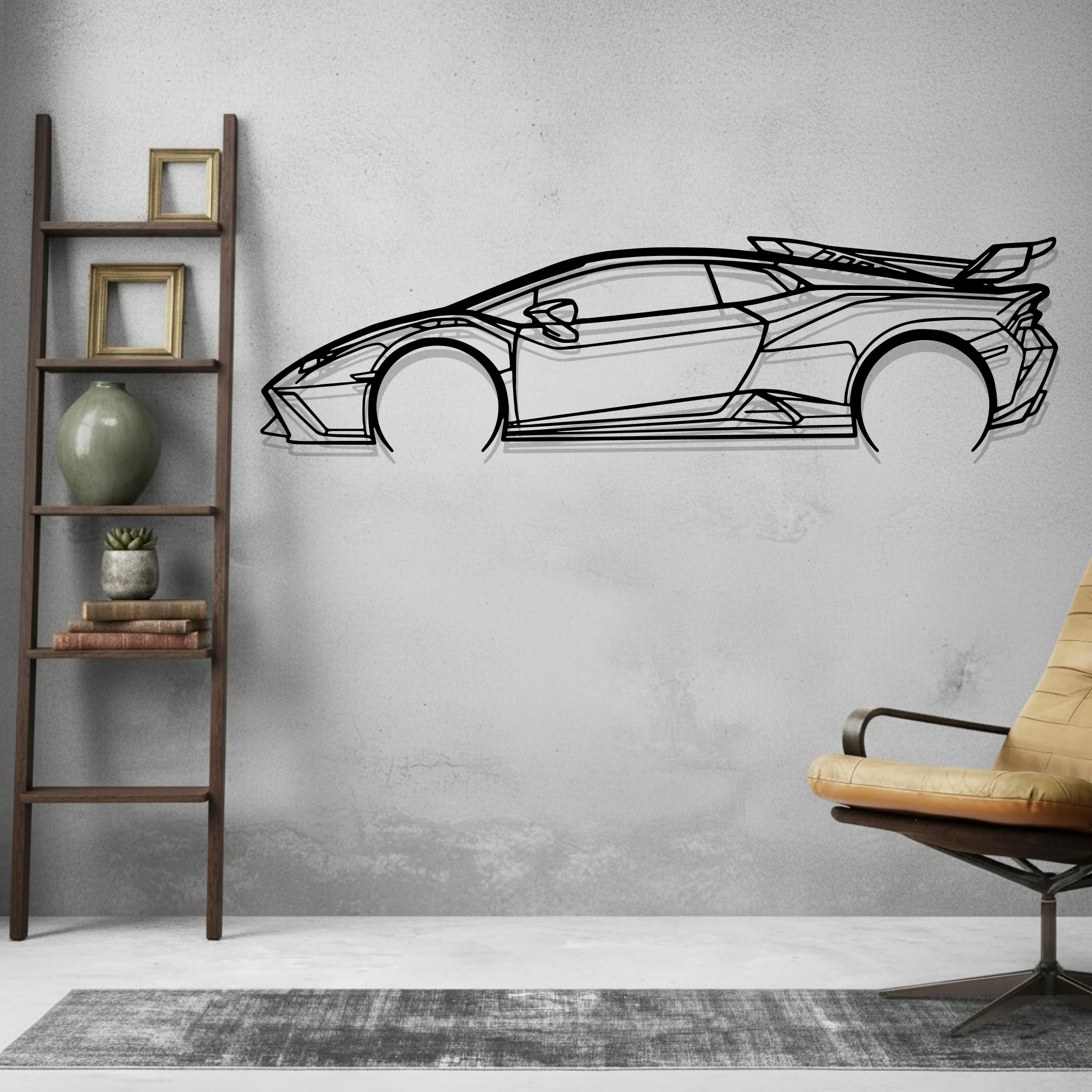 Huracan STO Wall Art Modern Metal Silhouette - view 2