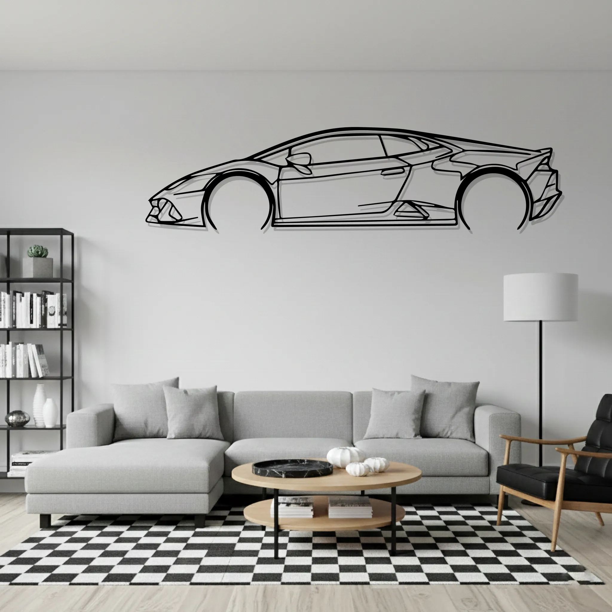 Huracan Wall Art Modern Metal Silhouette - view 1