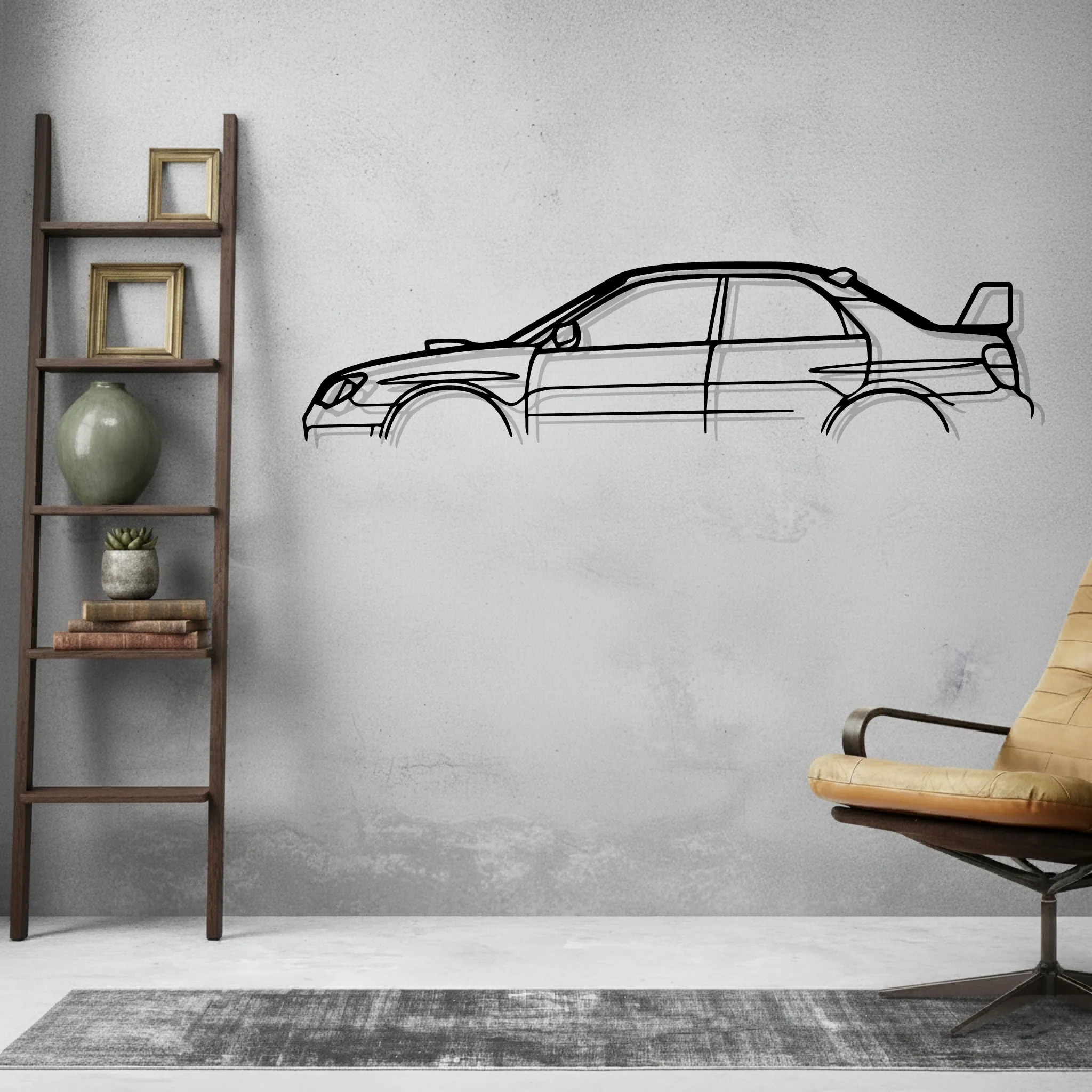 Impreza WRX STI GD Wall Art Modern Metal Silhouette - view 2