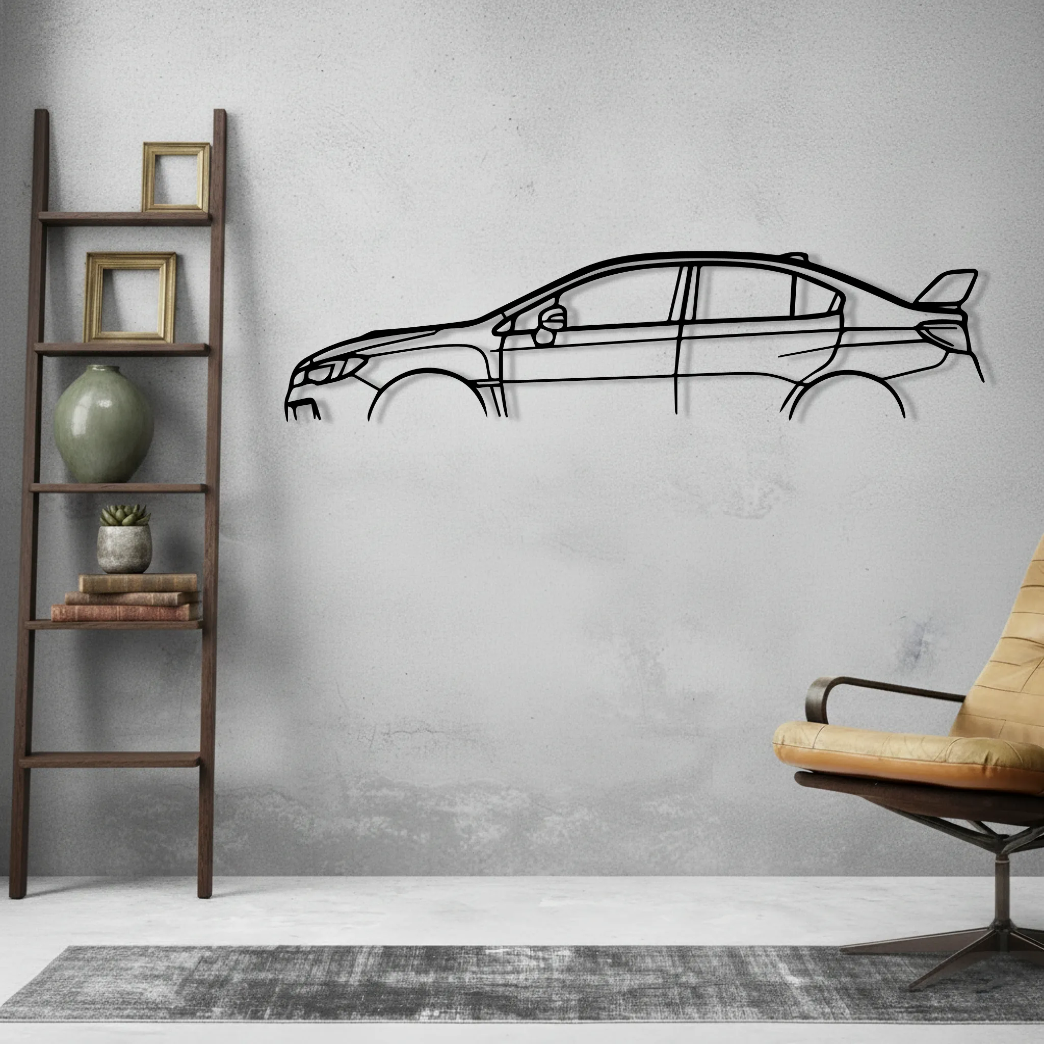 Impreza WRX STI VA Wall Art Modern Metal Silhouette - view 2