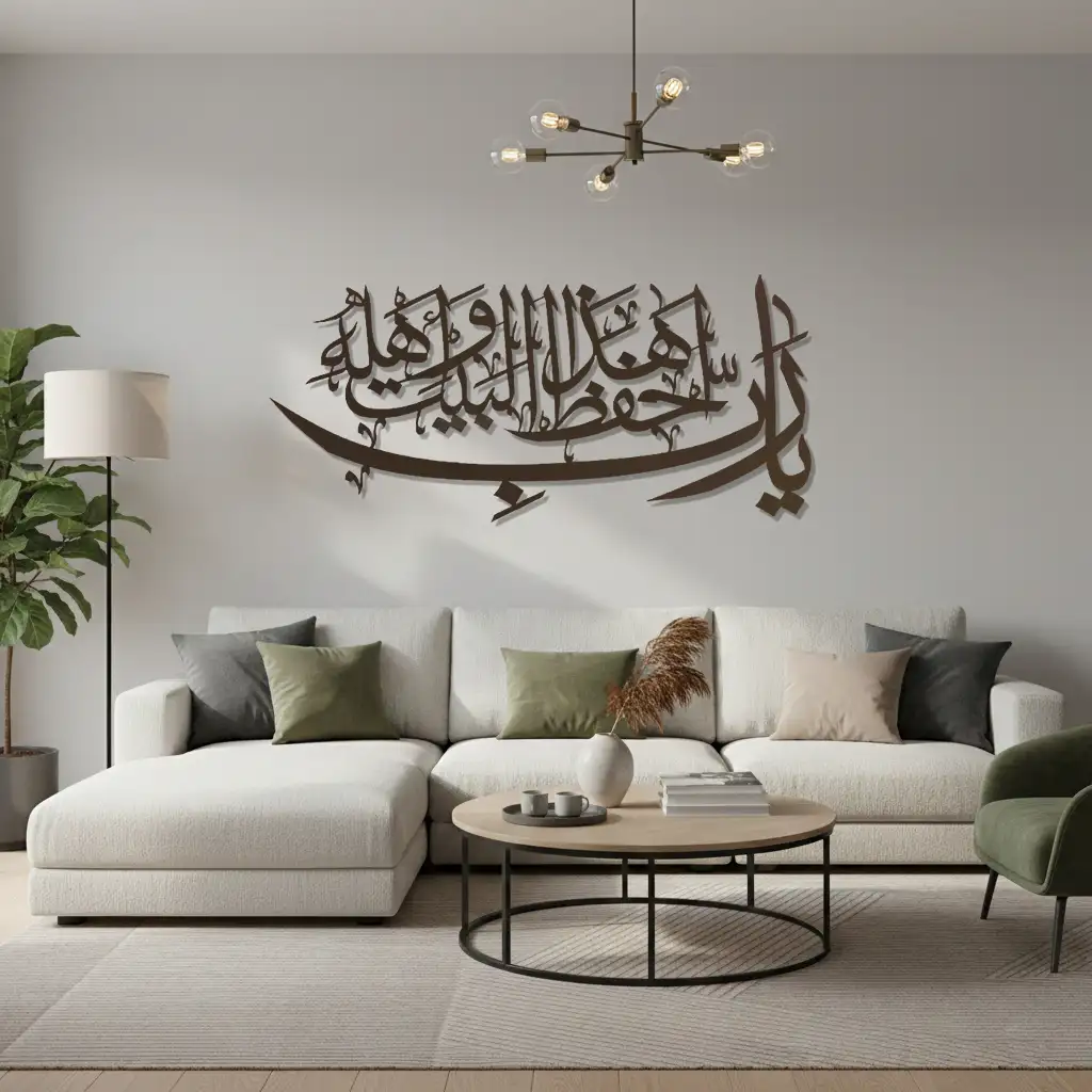 Allāhumma yā Rabbī iḥfaẓ hādha al-bayt wa ahlahu - اللَّهُمَّ يَا رَبِّ احْفَظْ هَذَا الْبَيْتَ وَأَهْلَهُ  - Premium Islamic Wall Art - view 2