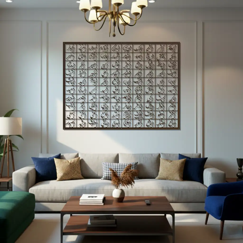 Asma-ul Husna - أَسْمَاءُ اللَّهِ الْحُسْنَى - Premium Islamic Wall Art - view 3