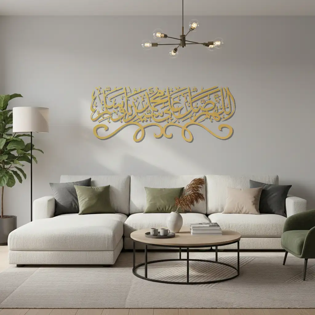 Allāhumma ṣalli ‘alā Sayyidinā Muhammadin wa sallim - اللَّهُمَّ صَلِّ عَلَى سَيِّدِنَا مُحَمَّدٍ وَسَلِّمْ  - Premium Islamic Wall Art - view 5
