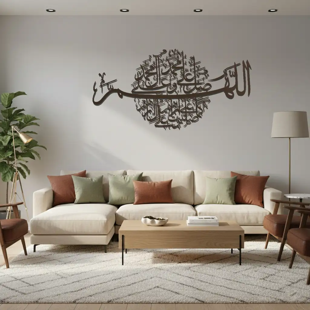 Allahumma Salli Ala Sayyidina Muhammad -  اللهم صل على سيدنا محمد وسلم - Premium Islamic Wall Art hover