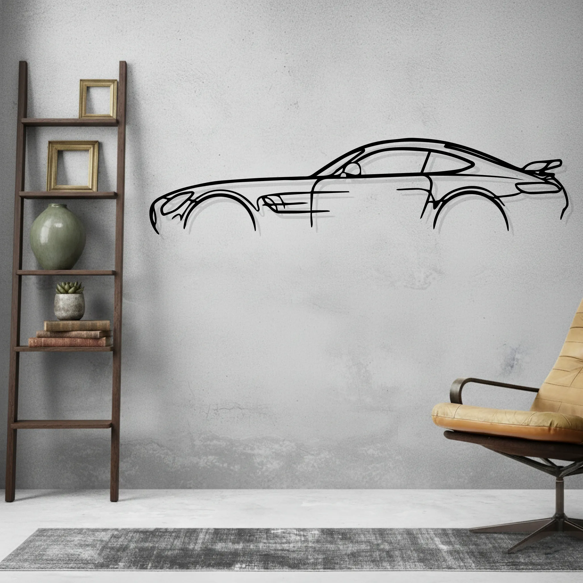 Mercedes AMG GTR Wall Art Modern Metal Silhouette - view 2