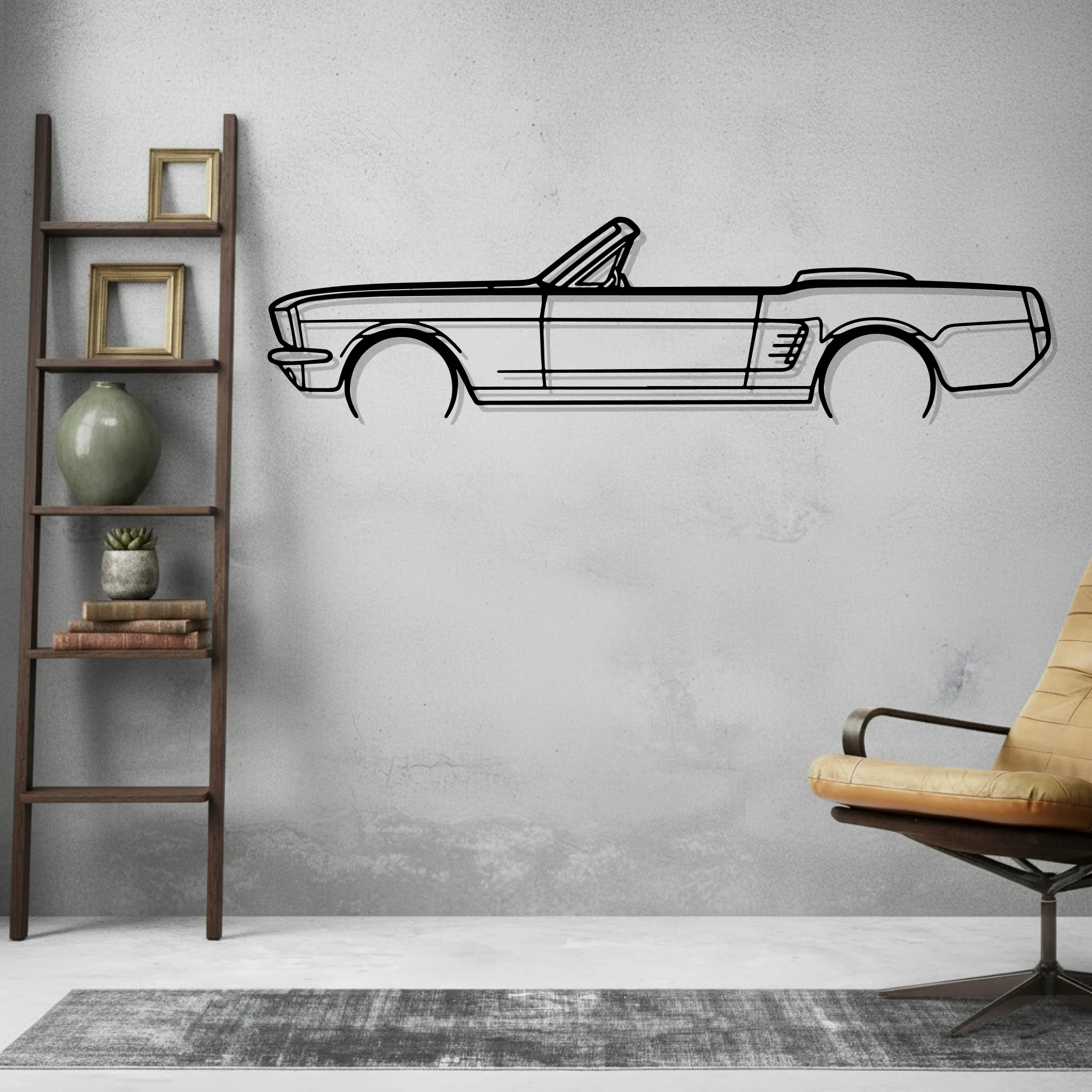 Mustang 1966 Wall Art Modern Metal Silhouette - view 2
