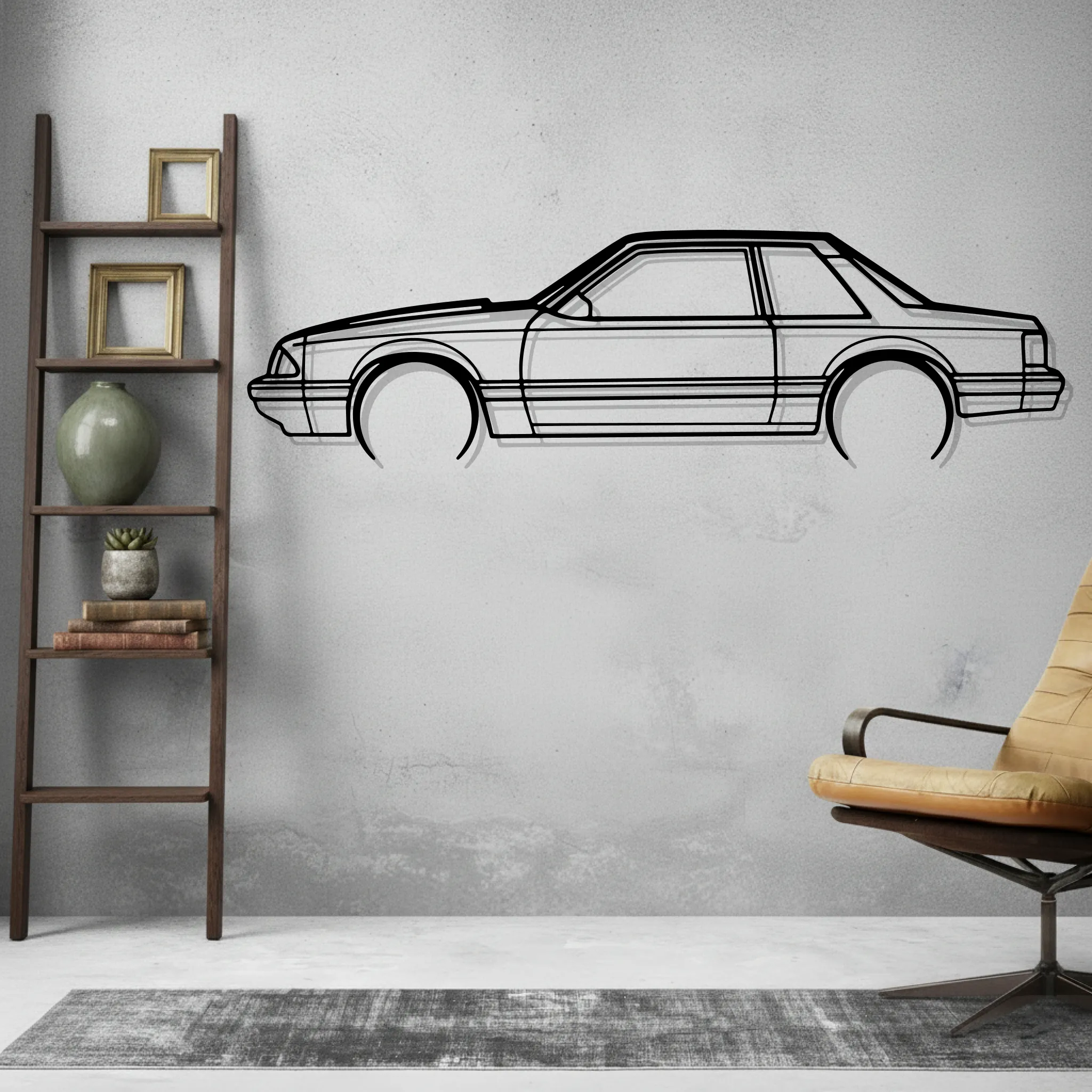 Mustang 1993 Notch back Wall Art Modern Metal Silhouette - view 2