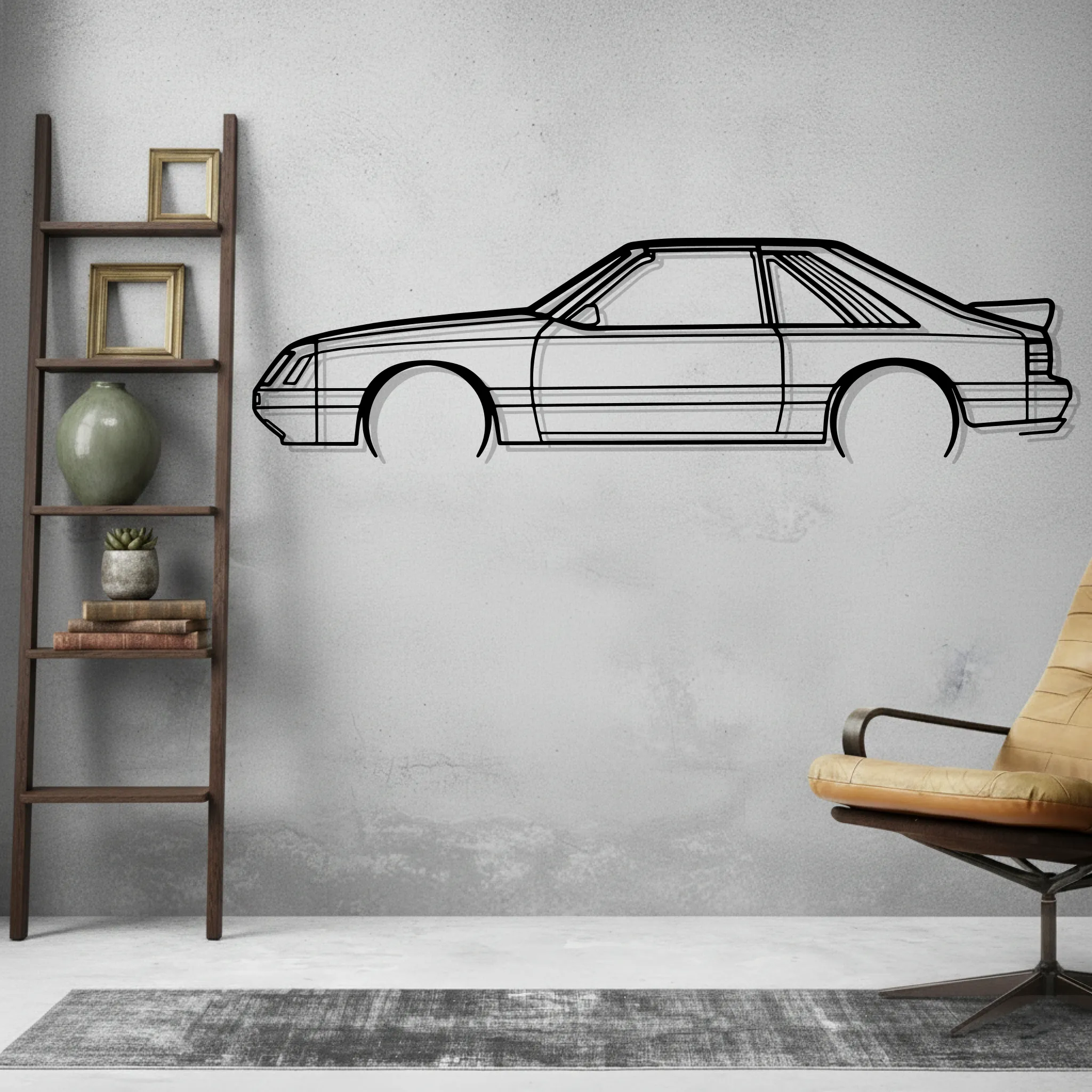 Mustang GT 1985 Wall Art Modern Metal Silhouette - view 2