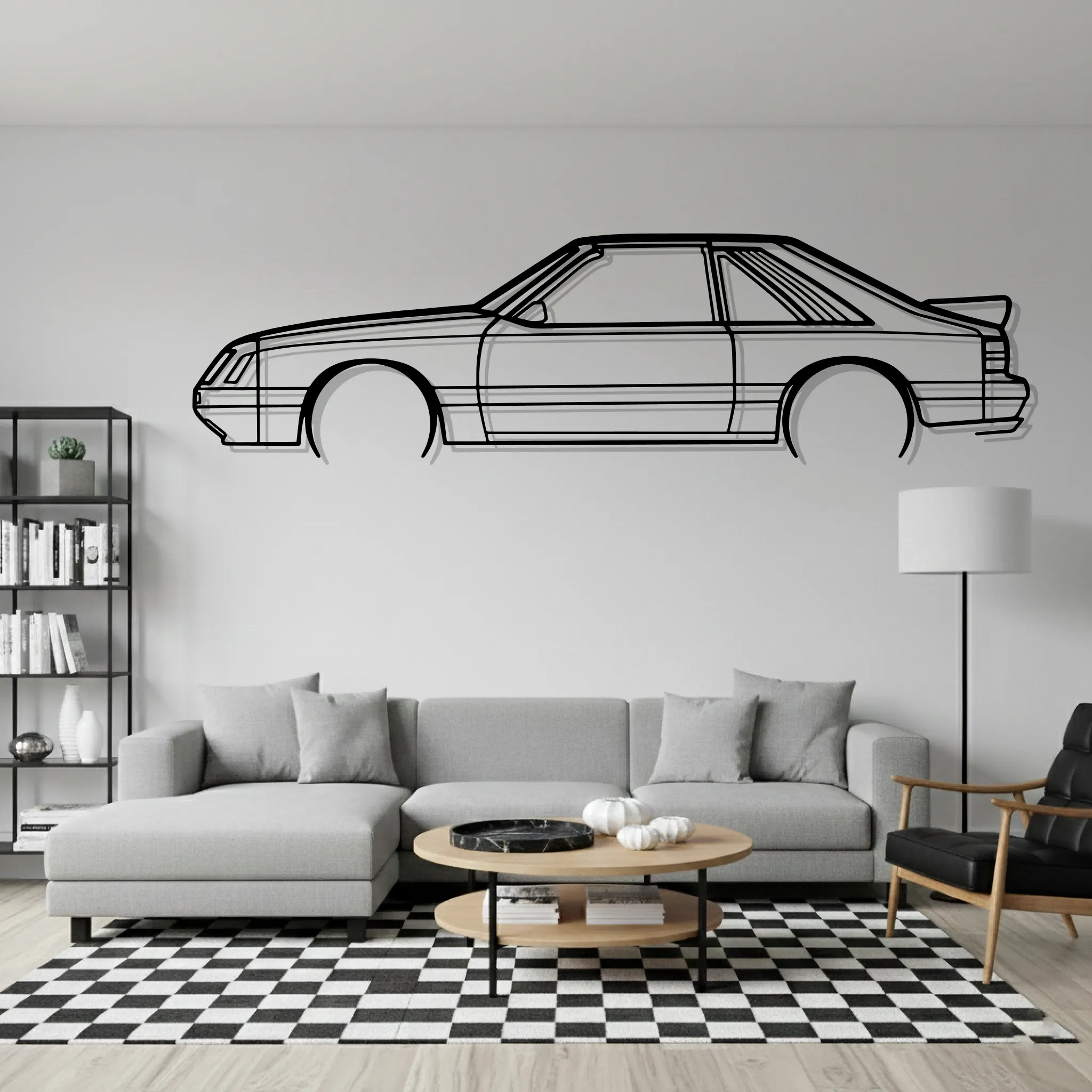 Mustang GT 1985 Wall Art Modern Metal Silhouette