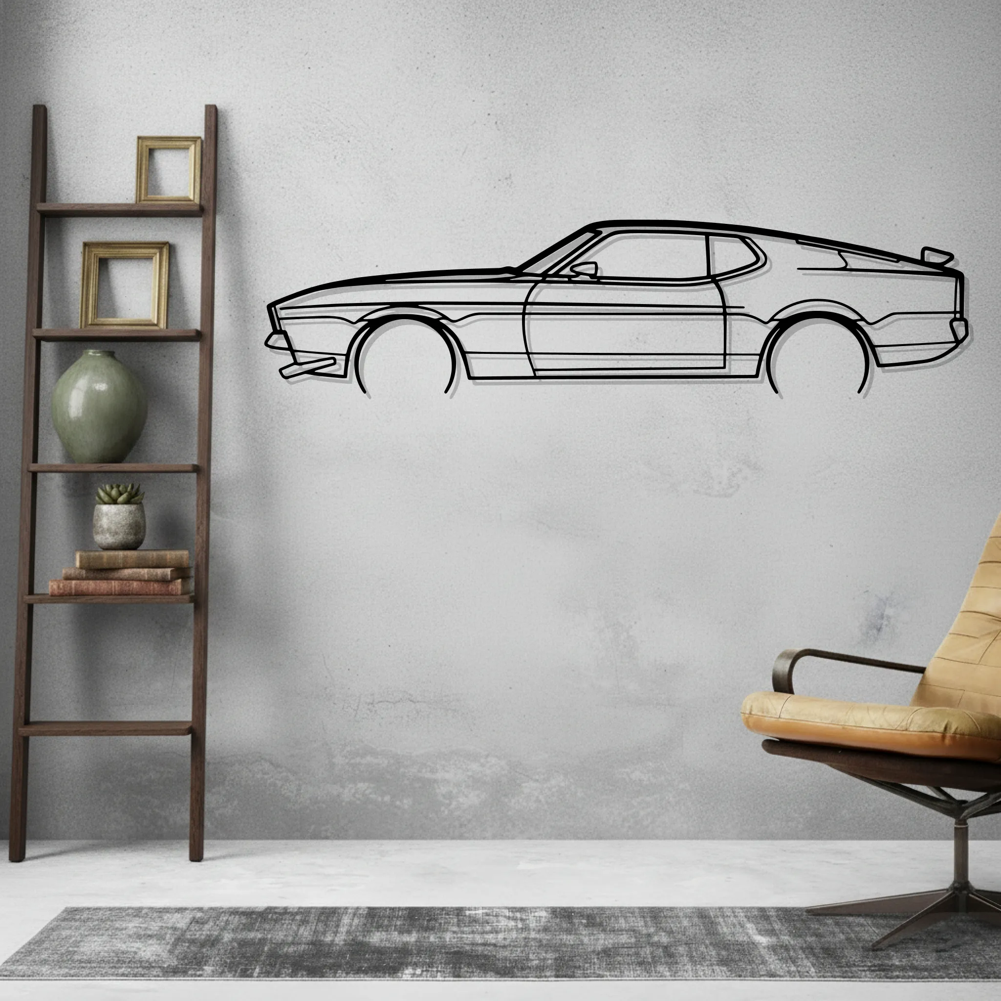 Mustang Mach 1 Wall Art Modern Metal Silhouette - view 2