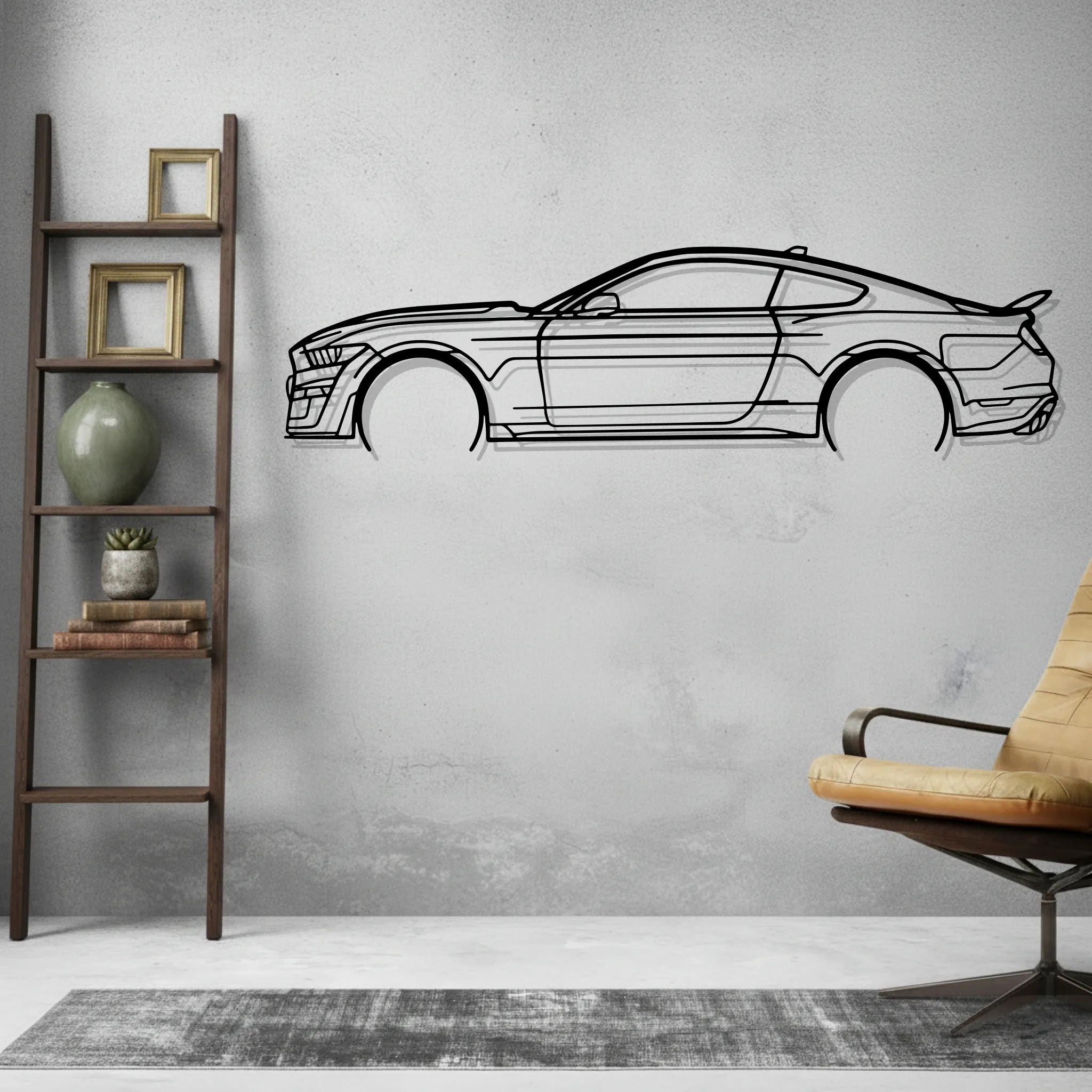 Mustang Shelby gt500 2021 Wall Art Modern Metal Silhouette - view 2