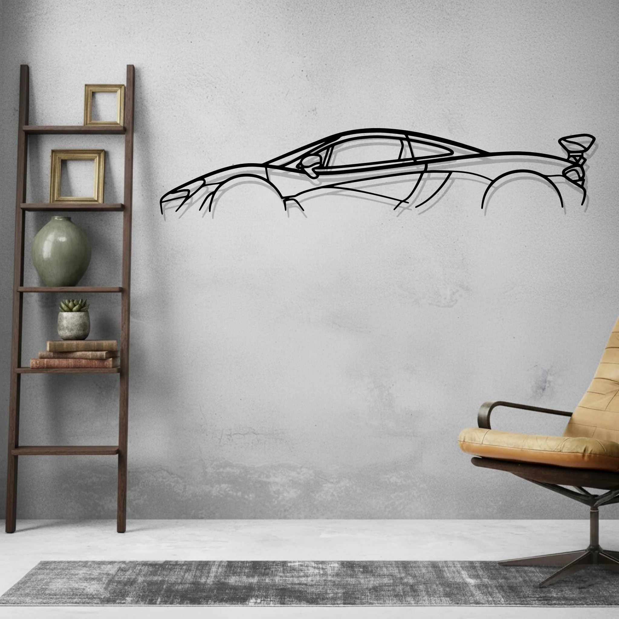 P1 Classic Wall Art Modern Metal Silhouette - view 2