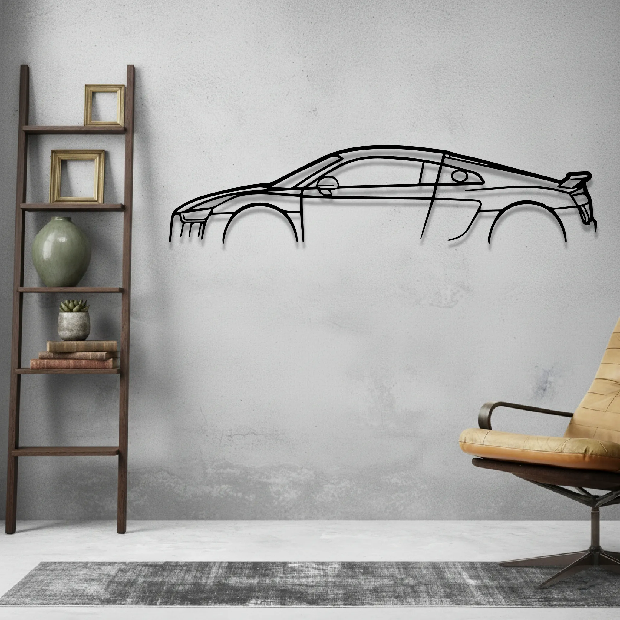 R8 Mk2 Classic Wall Art Modern Metal Silhouette - view 2