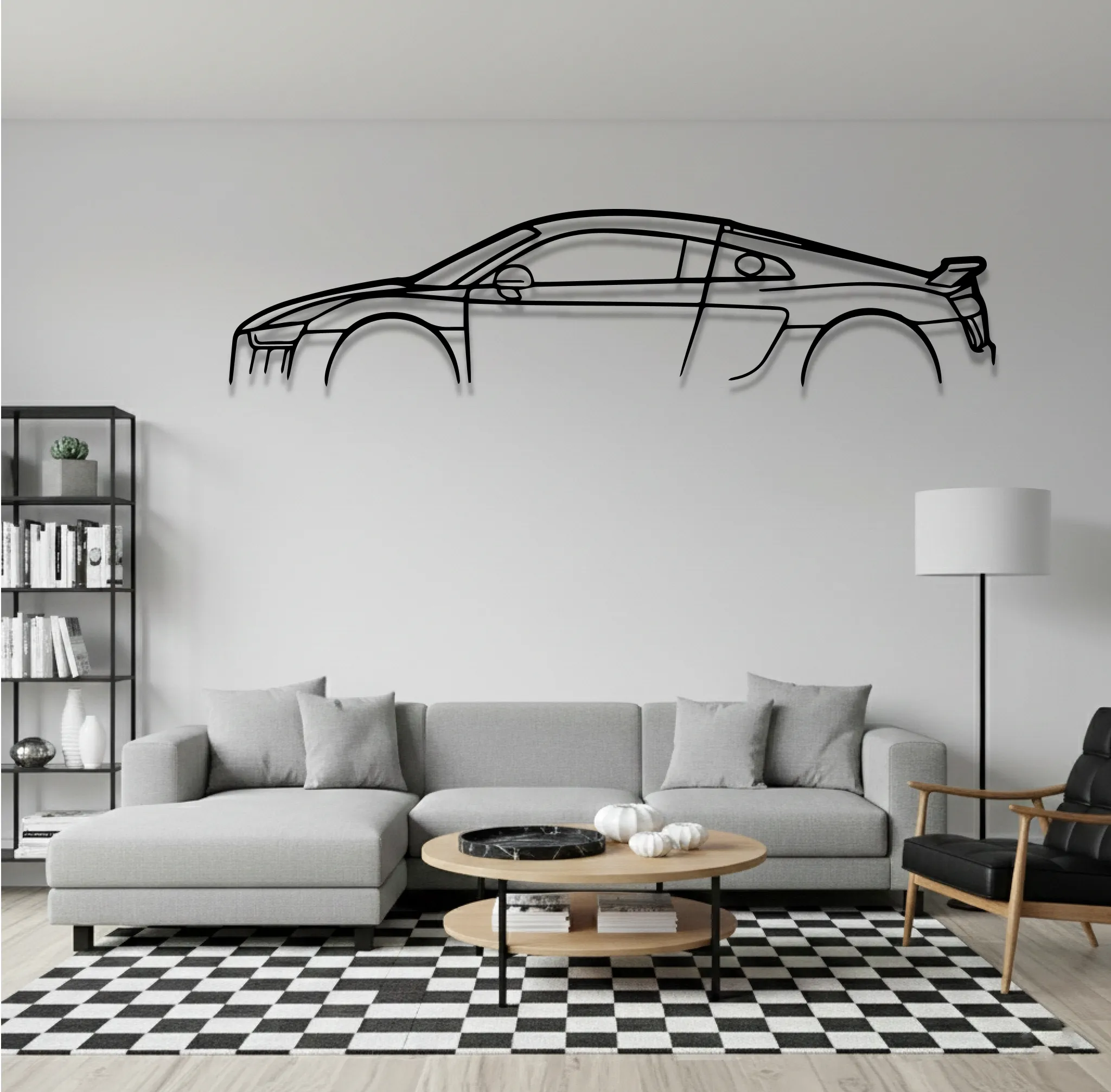 R8 Mk2 Classic Wall Art Modern Metal Silhouette - view 1