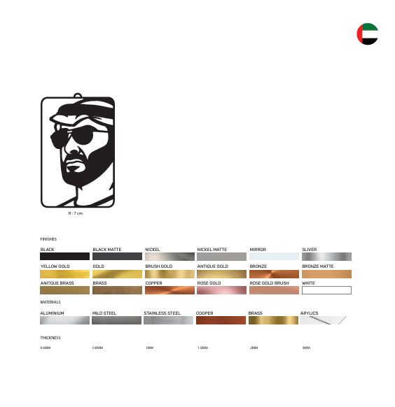 Premium Mohammed Bin Zayed Car Hanging - view 3