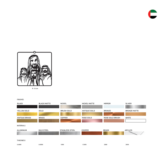 UAE Leaders Car Rearview Mirror Hanging - view 3